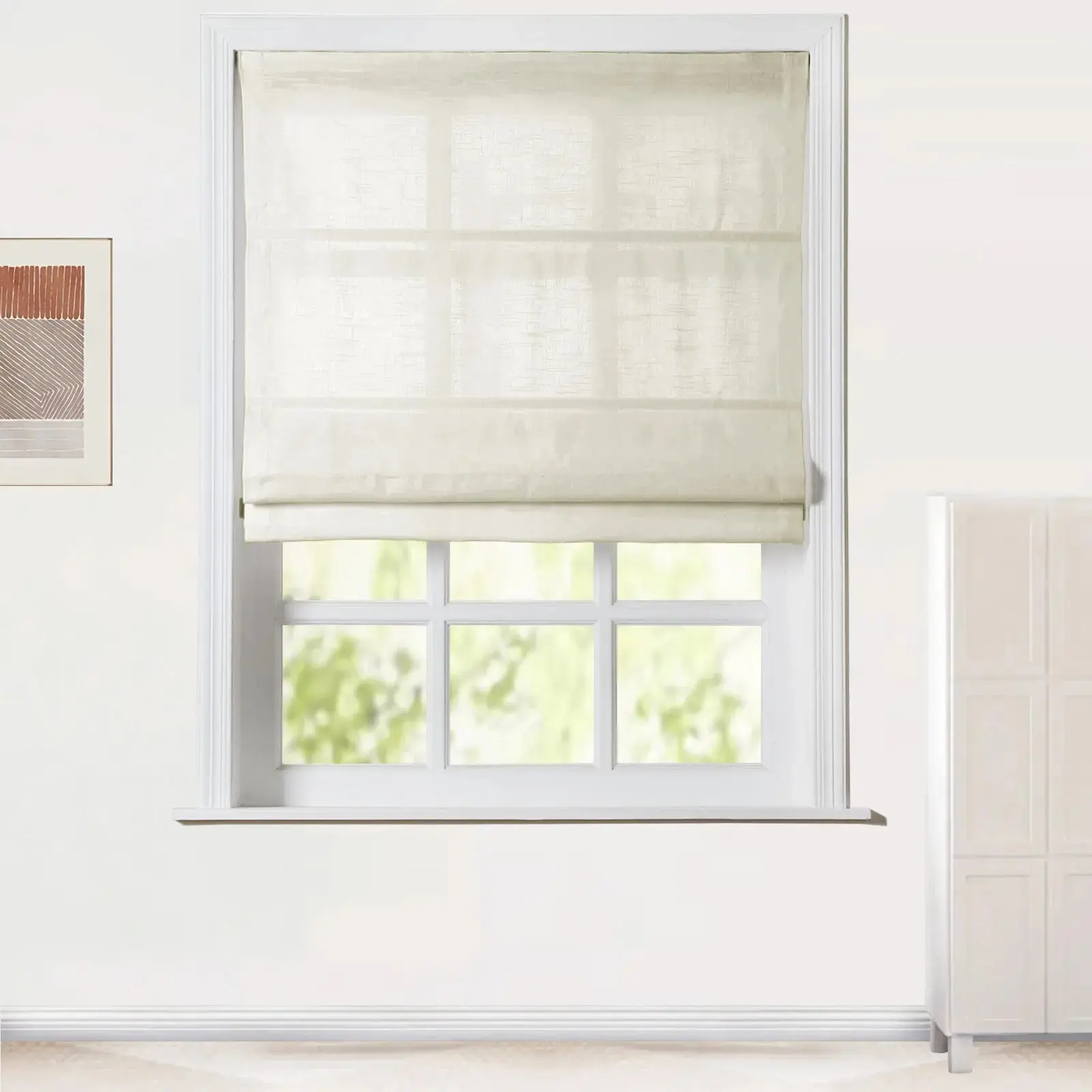 Jawara Linen Cotton Roman Shade Cordless - Image 35