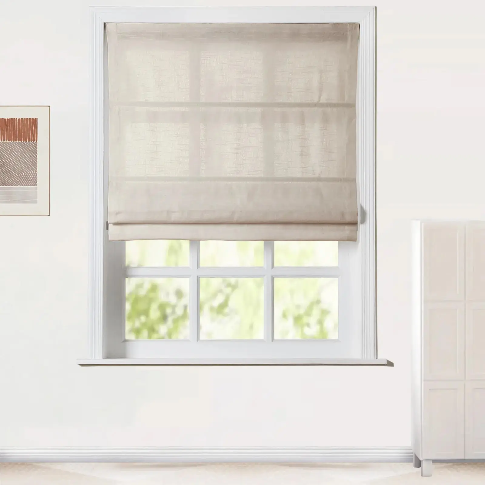 Jawara Linen Cotton Roman Shade Cordless - Image 37
