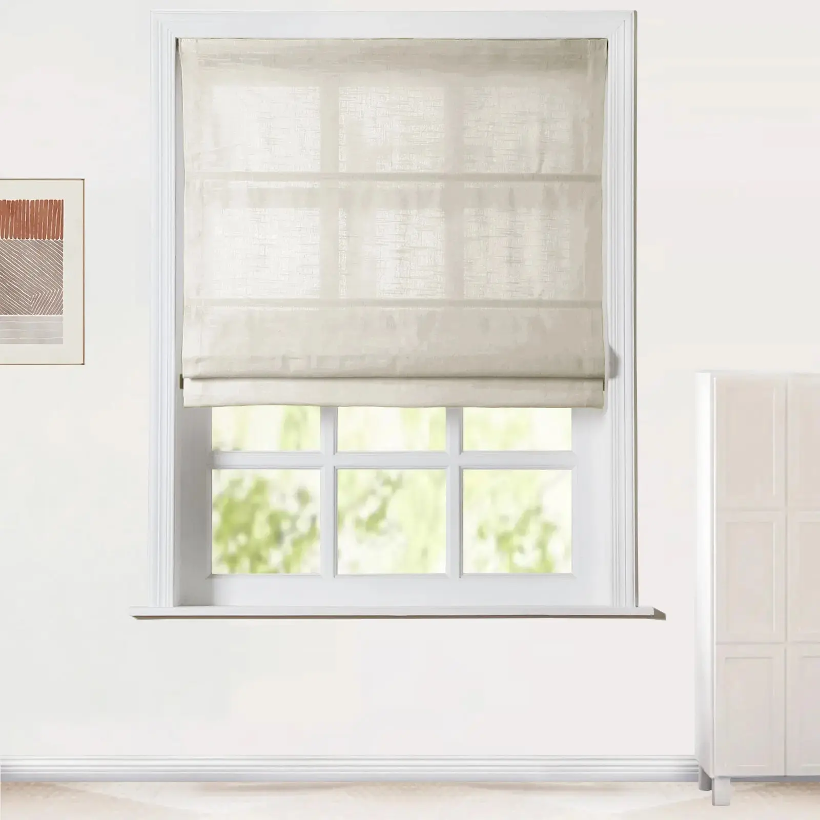 Jawara Linen Cotton Roman Shade Cordless - Image 38