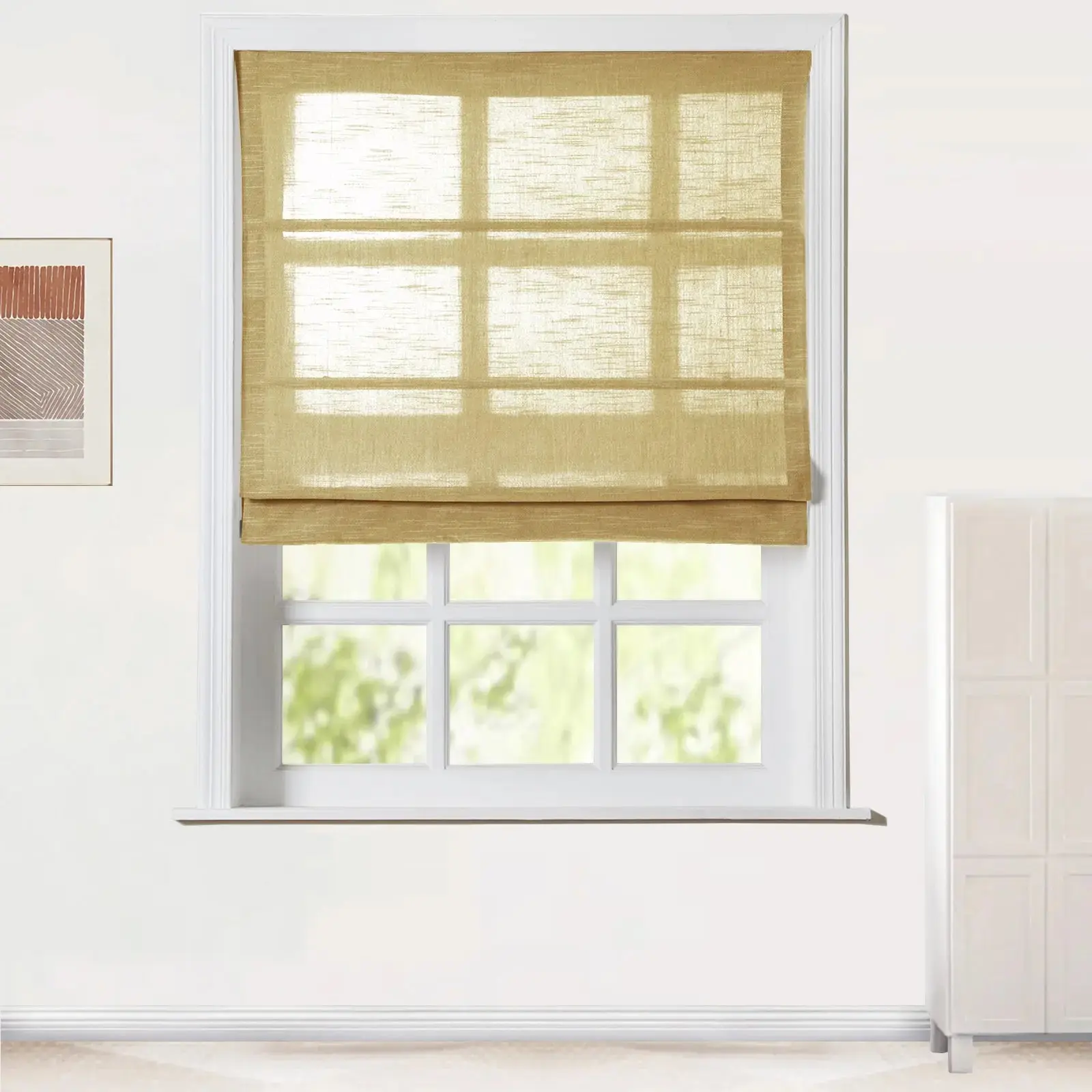 Jawara Linen Cotton Roman Shade Cordless - Image 41