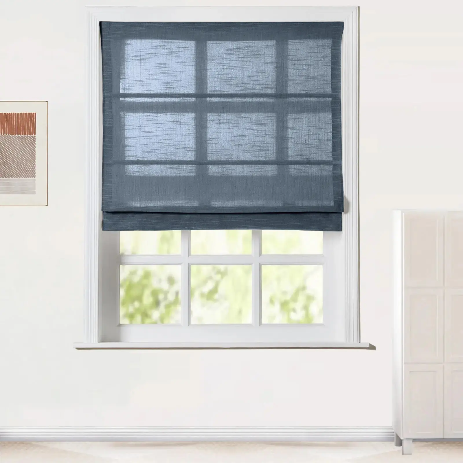 Jawara Linen Cotton Roman Shade Cordless - Image 46