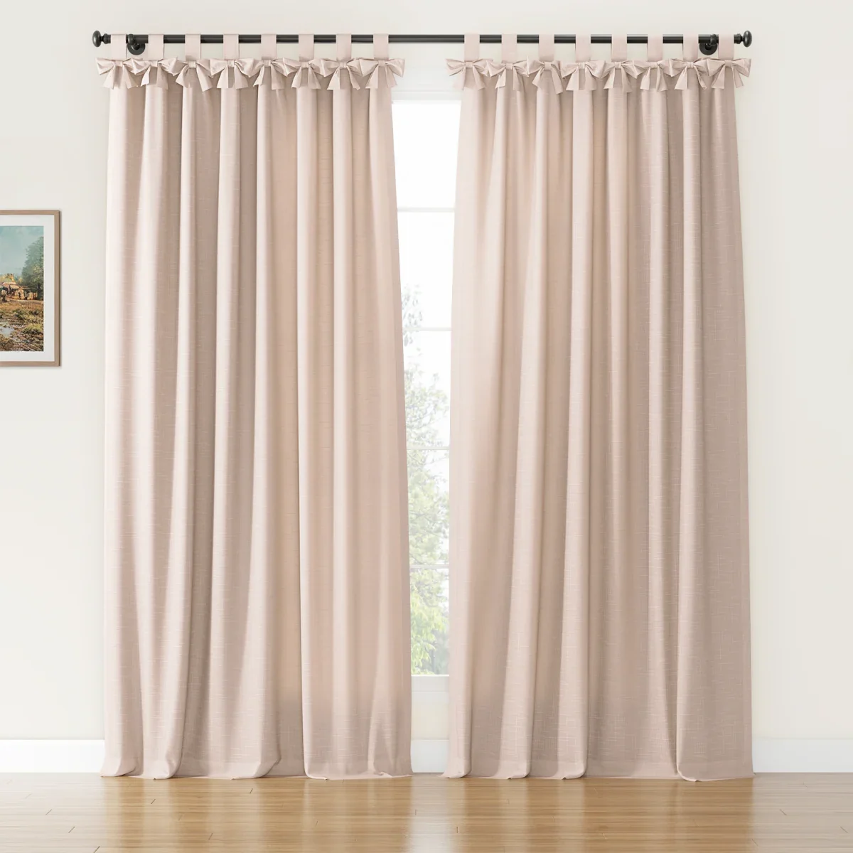 Jawara Linen Cotton Tie Top Bow Curtain - Image 13