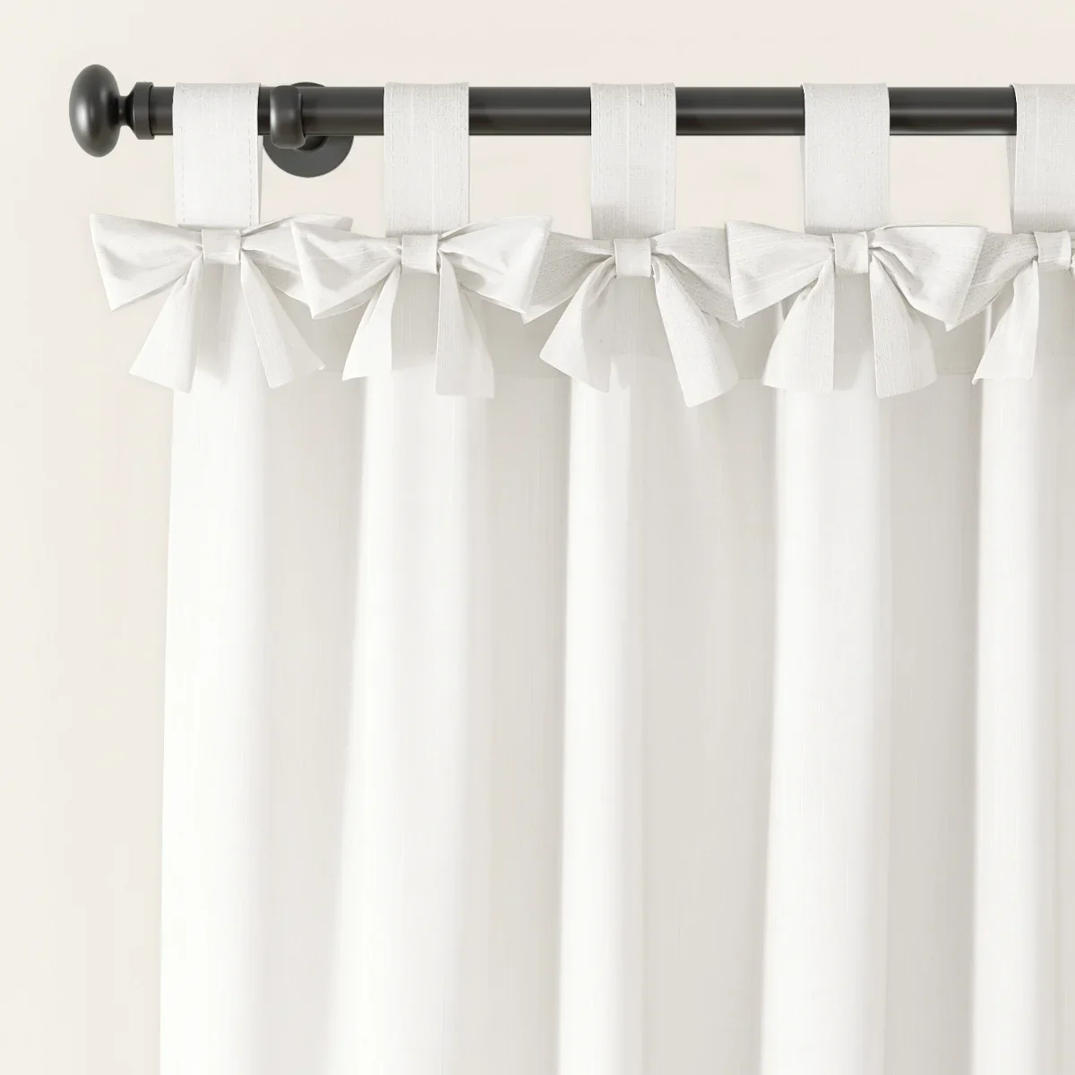 Jawara Linen Cotton Tie Top Bow Curtain - Image 17