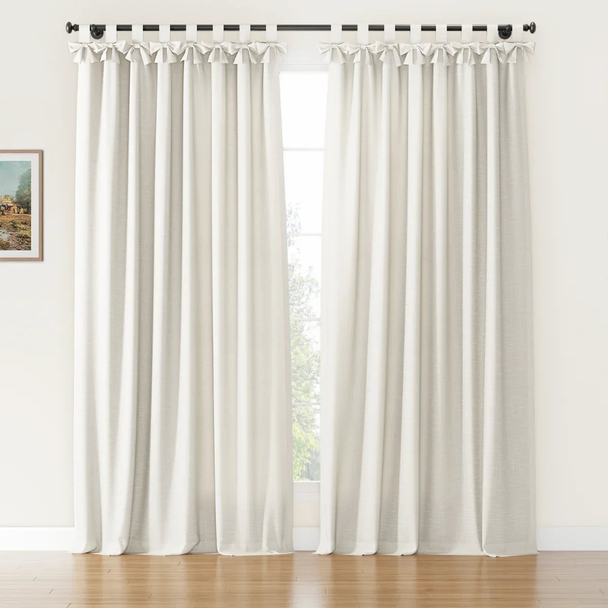 Jawara Linen Cotton Tie Top Bow Curtain - Image 21