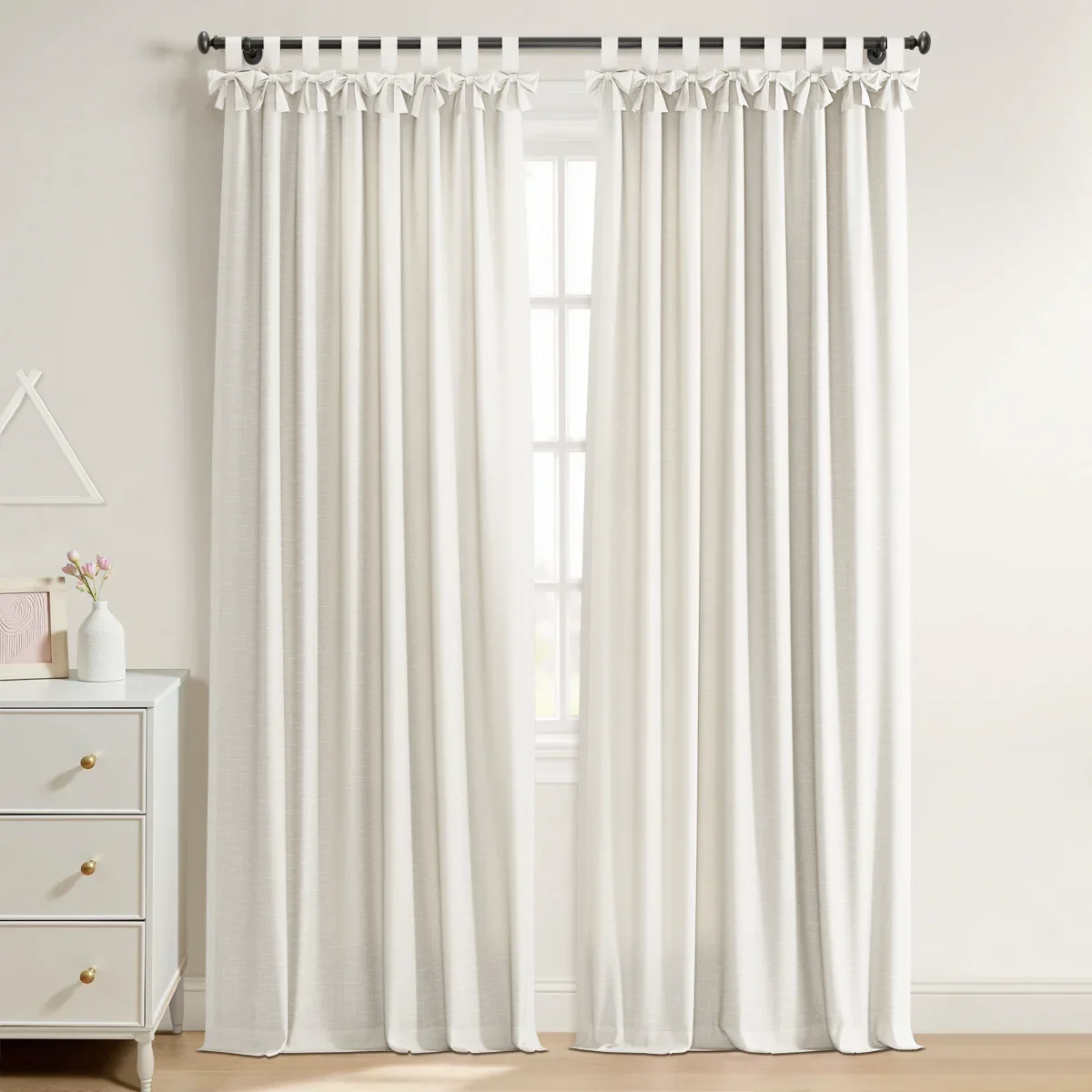 Jawara Linen Cotton Tie Top Bow Curtain - Image 23