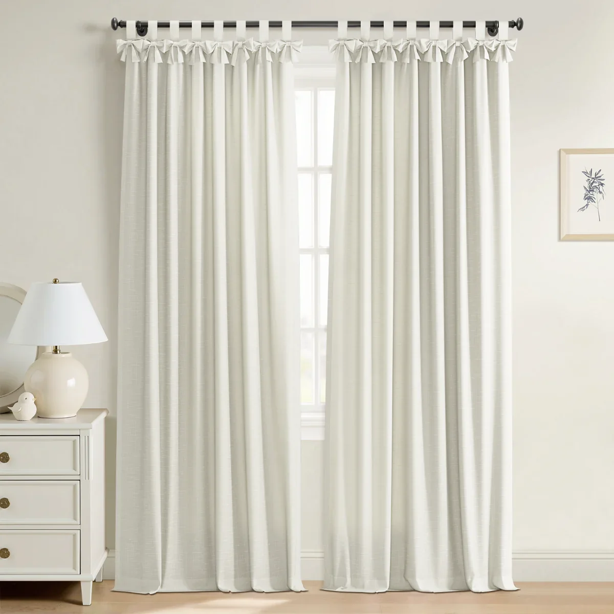 Jawara Linen Cotton Tie Top Bow Curtain - Image 33