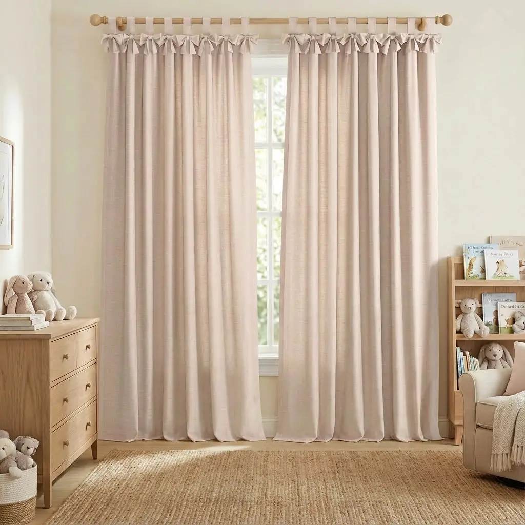 Jawara Linen Cotton Tie Top Bow Curtain - Image 6