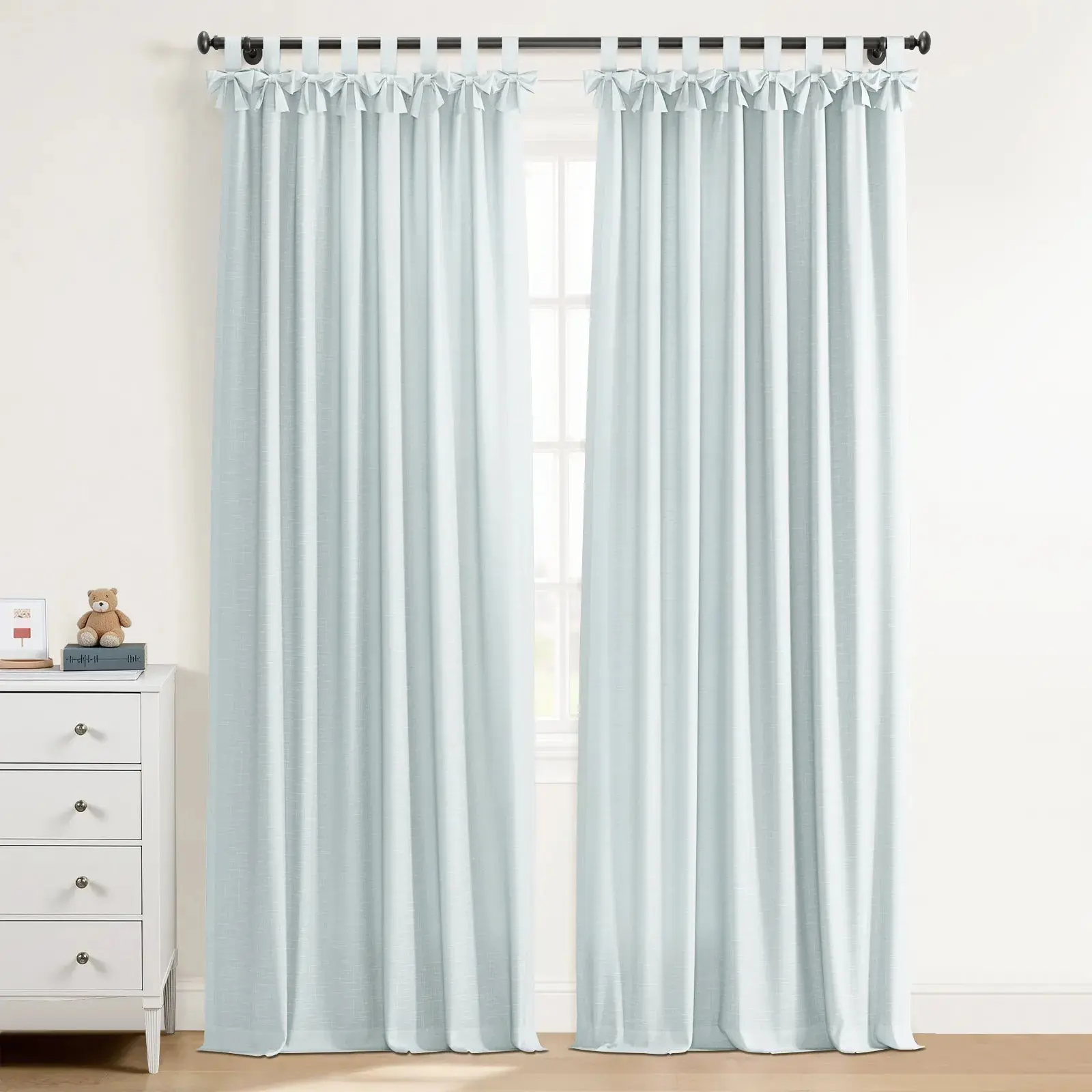 Jawara Linen Cotton Tie Top Bow Curtain - Image 60