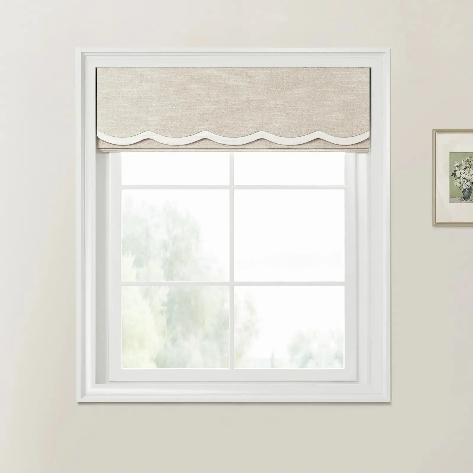Jawara Linen Cotton Valanced Day Night Roman Shade Cord Lift - Image 15