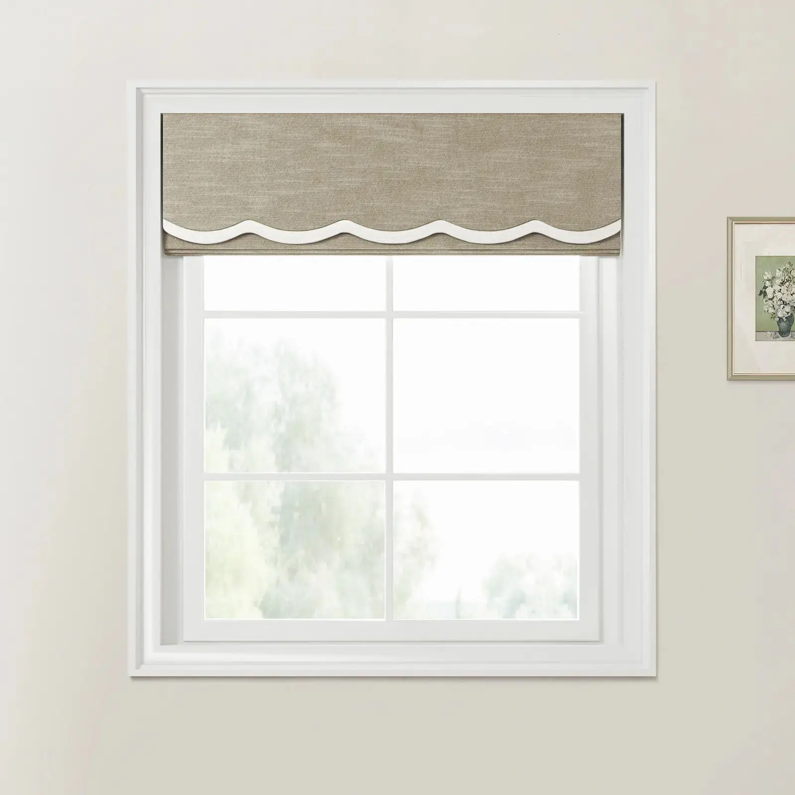 Jawara Linen Cotton Valanced Day Night Roman Shade Cord Lift - Image 18