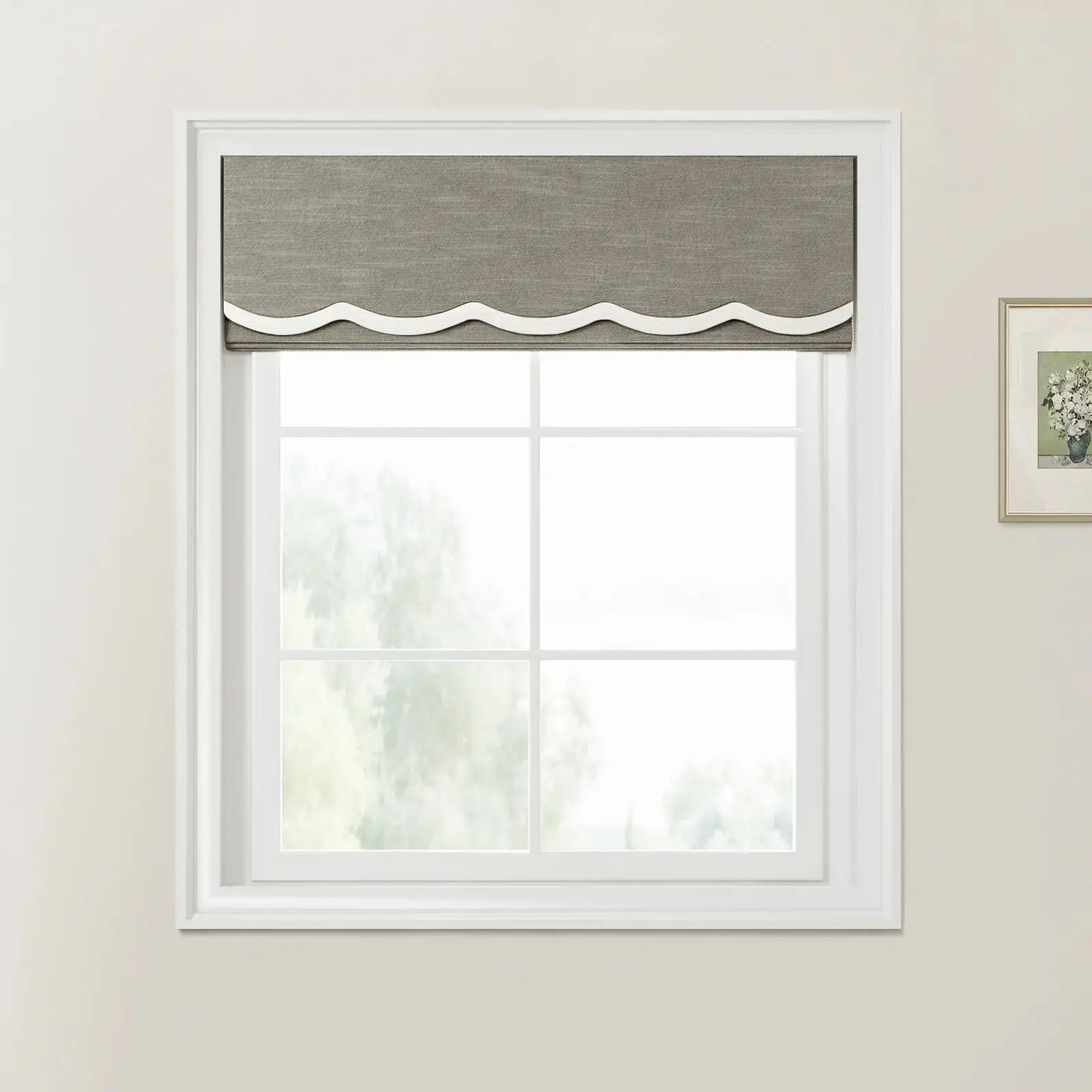Jawara Linen Cotton Valanced Day Night Roman Shade Cord Lift - Image 21