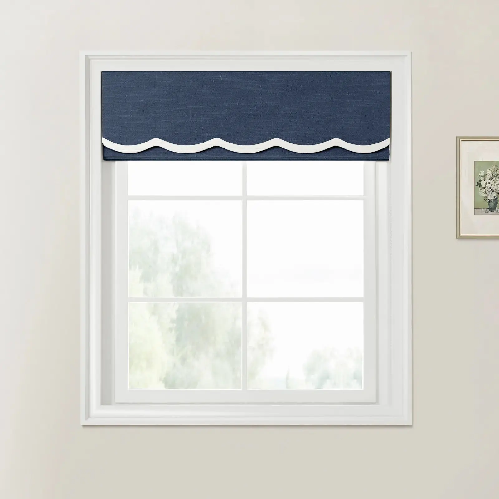 Jawara Linen Cotton Valanced Day Night Roman Shade Cord Lift - Image 24