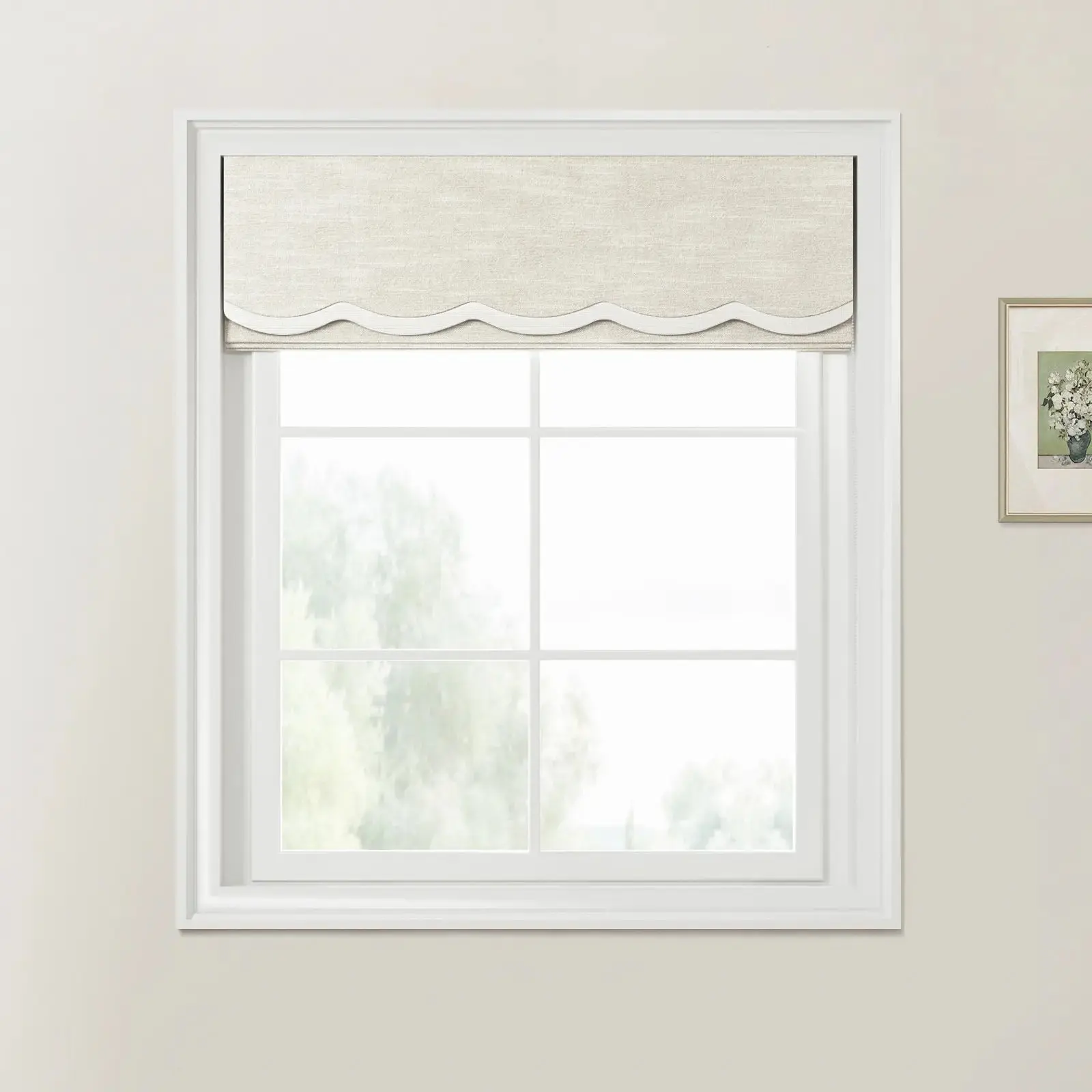 Jawara Linen Cotton Valanced Day Night Roman Shade Cord Lift - Image 27