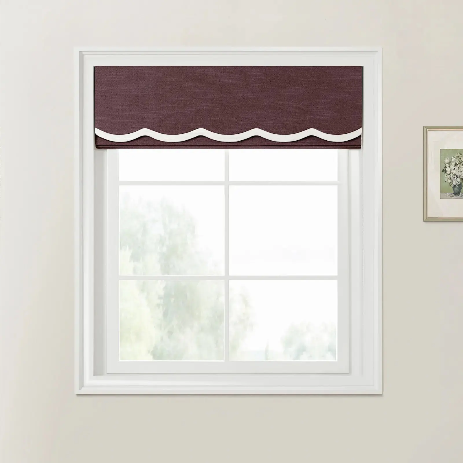 Jawara Linen Cotton Valanced Day Night Roman Shade Cord Lift - Image 57