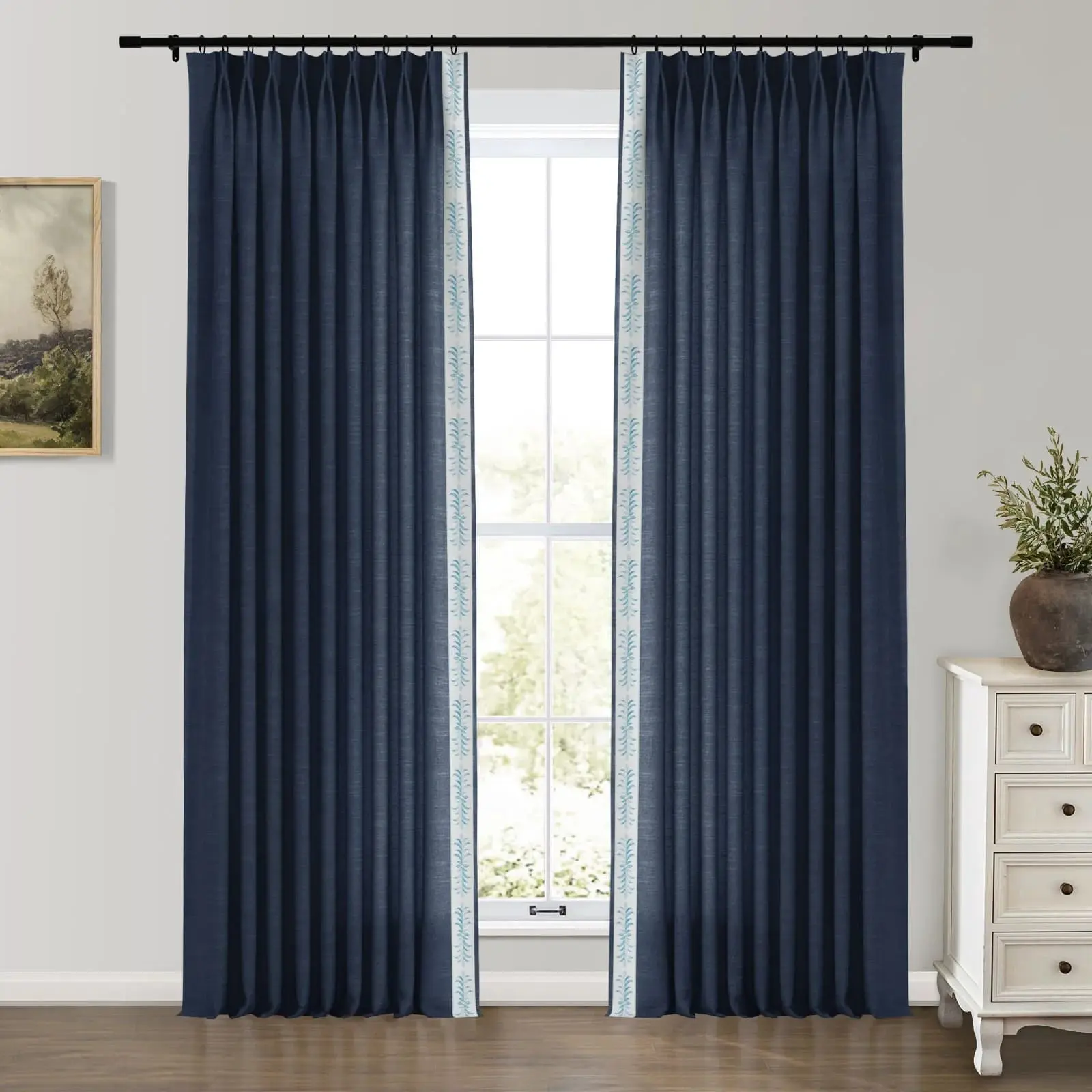 Jawara Luxury Linen Cotton Curtains with Border Trim (Sold per Pair) - Image 14