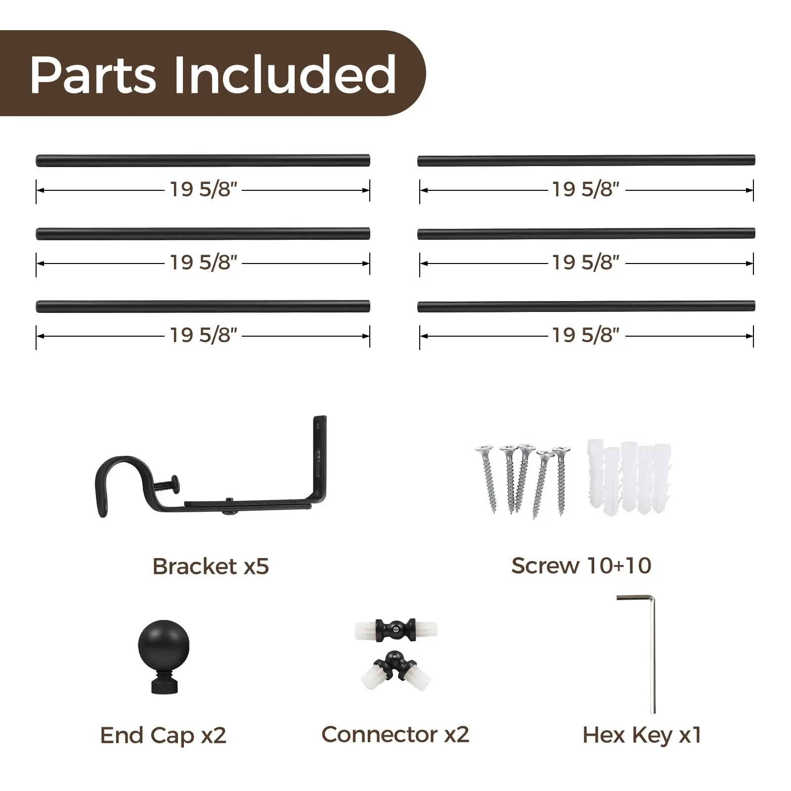 Jaylon Bay Window Curtain Rods 59-106 Inches Length - Image 3