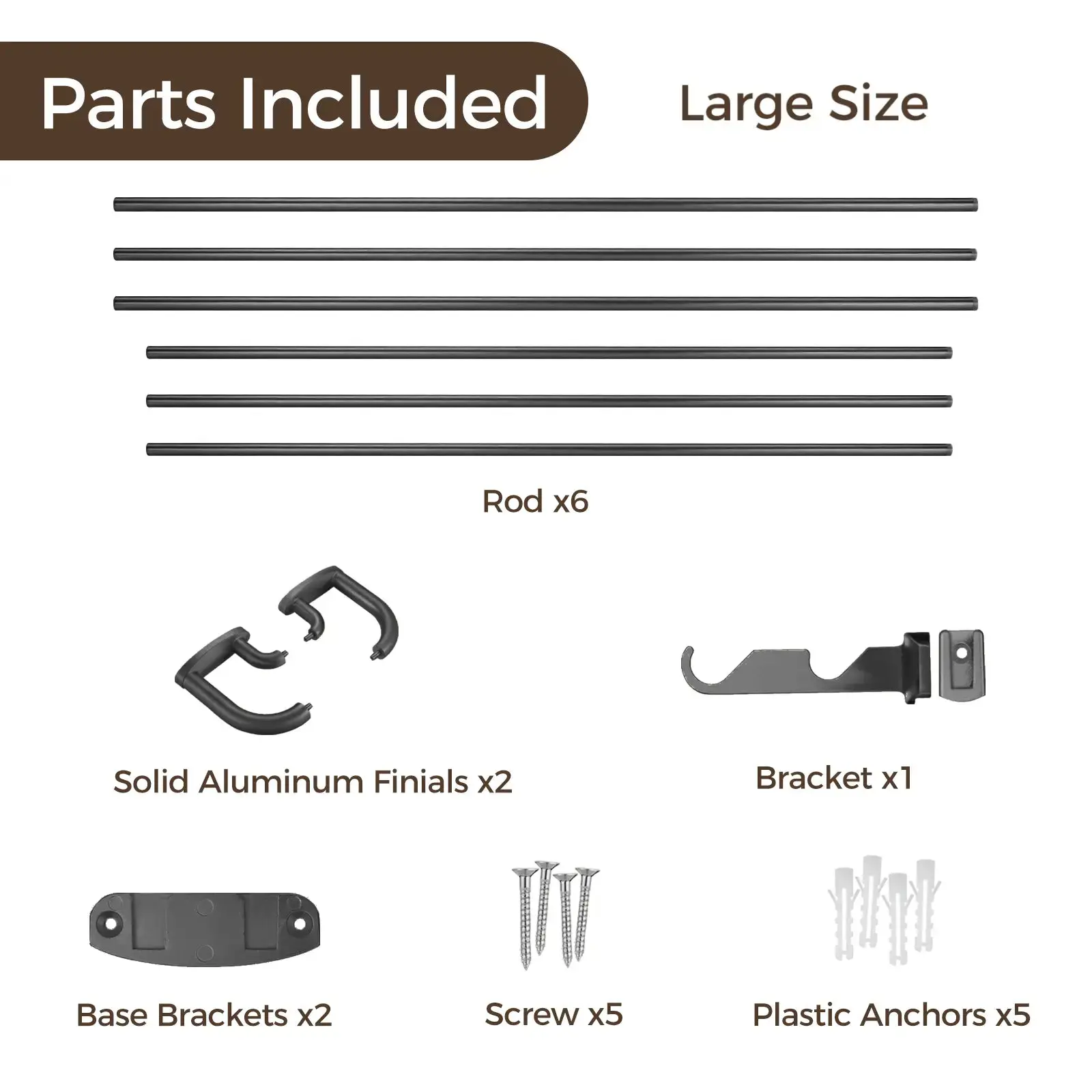 Jaylon Adjustable Double Curtain Rod with Rings - Image 4