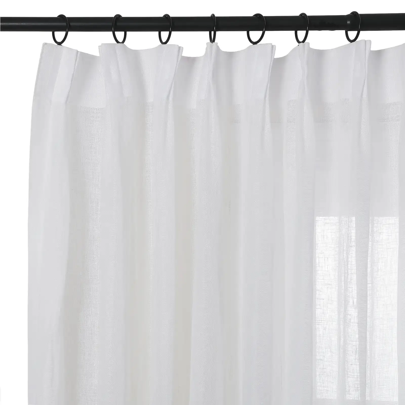 Joy 100% European Flax Linen Sheer Curtain Pleated - Image 9