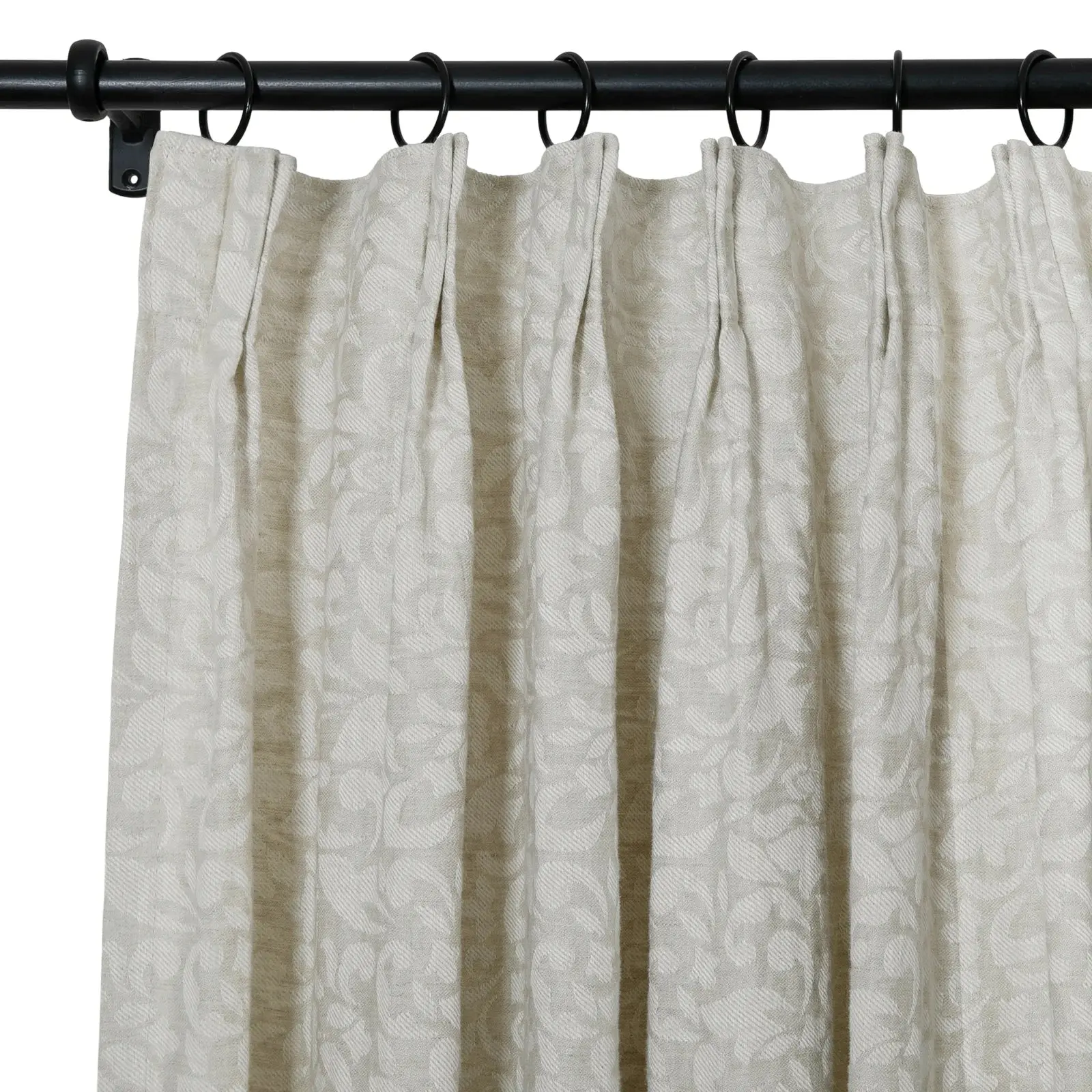 Lance 100% European Flax Linen Jacquard Curtain Pleated - Image 20