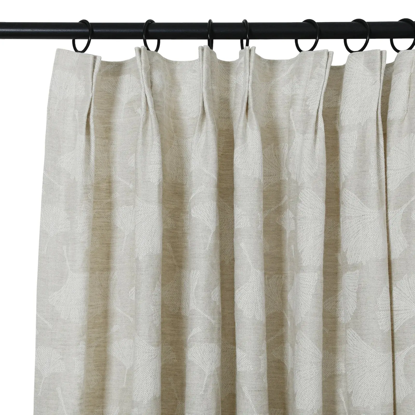 Lance 100% European Flax Linen Jacquard Curtain Pleated - Image 5