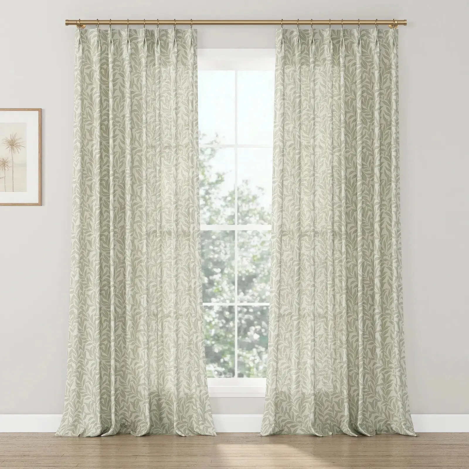 Leah Berin Garden Botanical Cotton Print Drapery Pleated - Image 10
