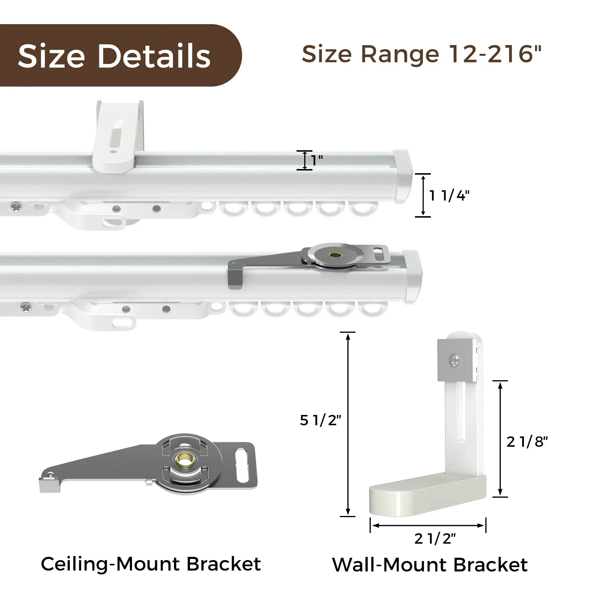 Leo Single Wall & Ceiling Curtain Track - Image 3