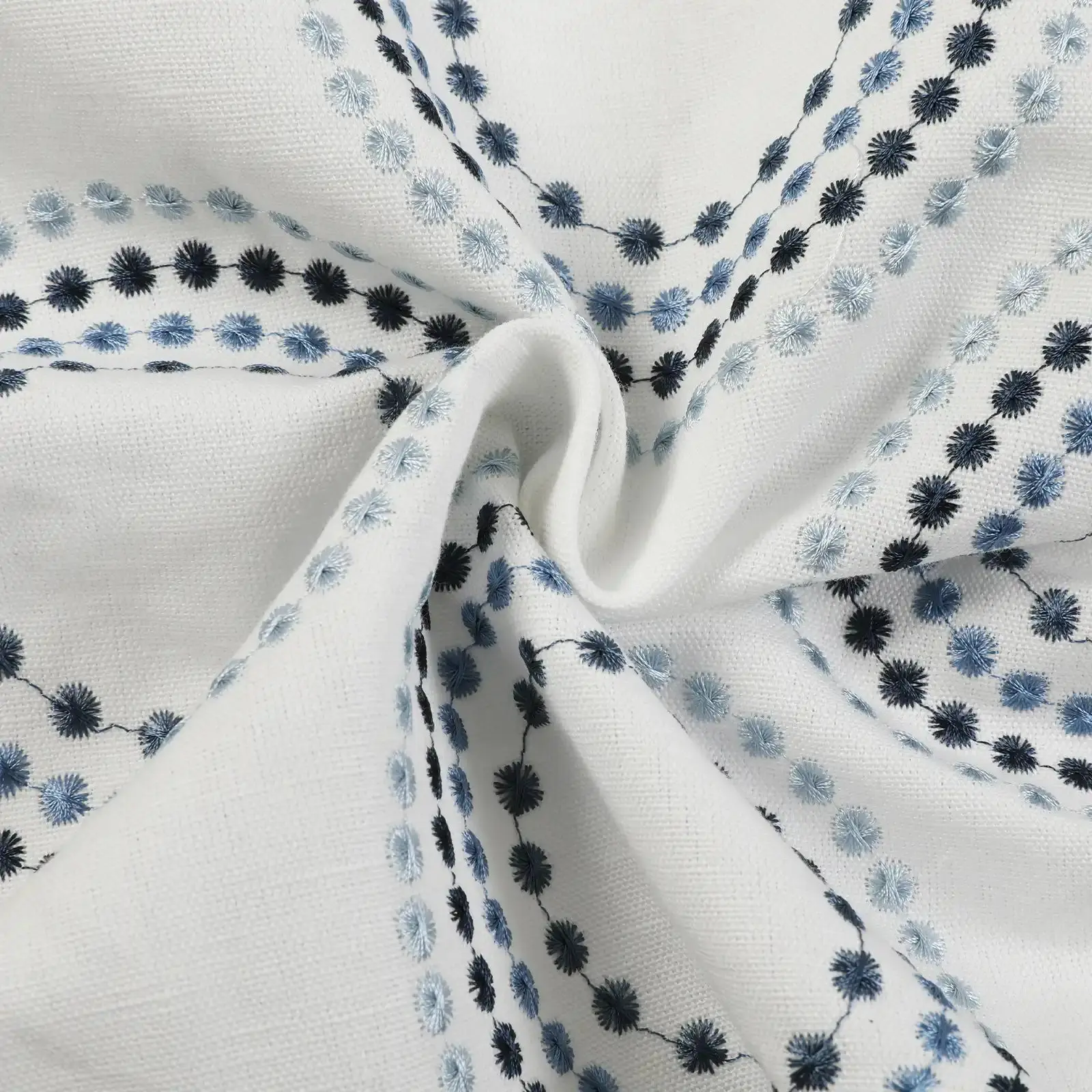 Linnea Linen Cotton Embroidered Curtain Pleated - Image 102