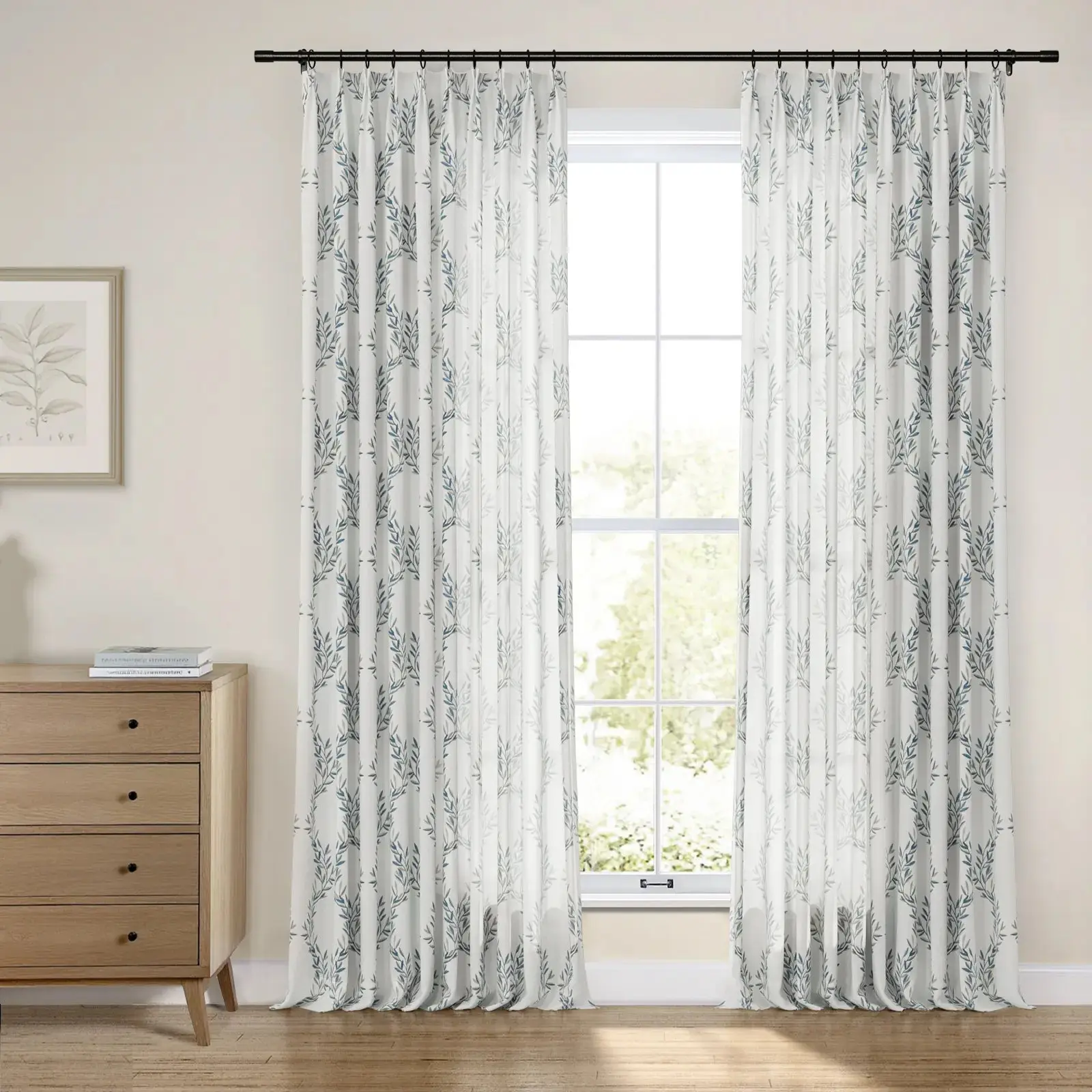 Linnea Linen Cotton Embroidered Curtain Pleated - Image 20