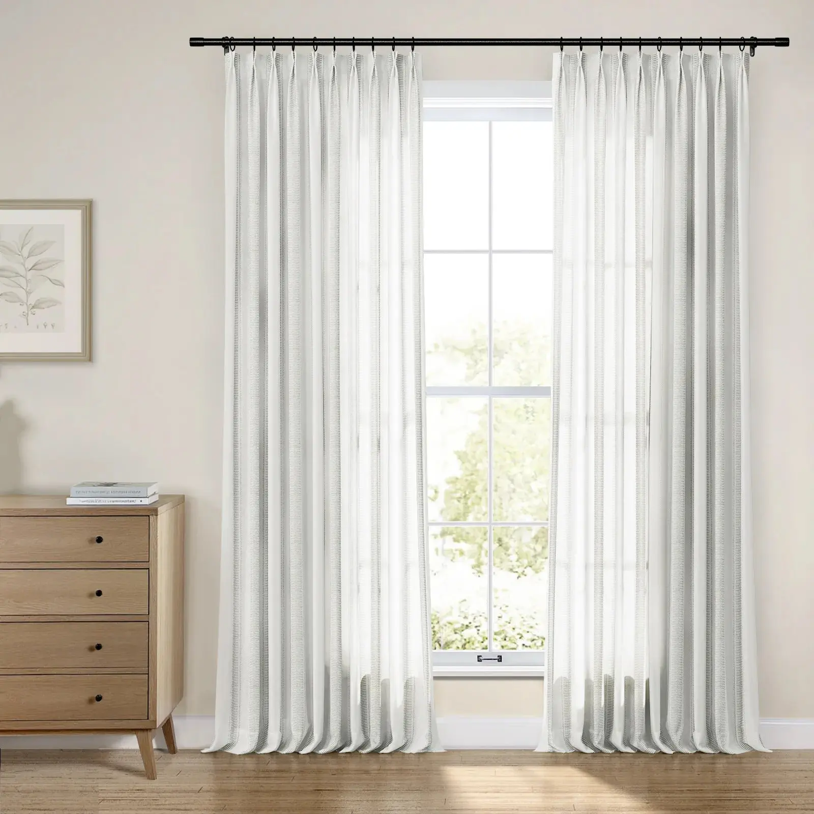 Linnea Linen Cotton Embroidered Curtain Pleated - Image 29