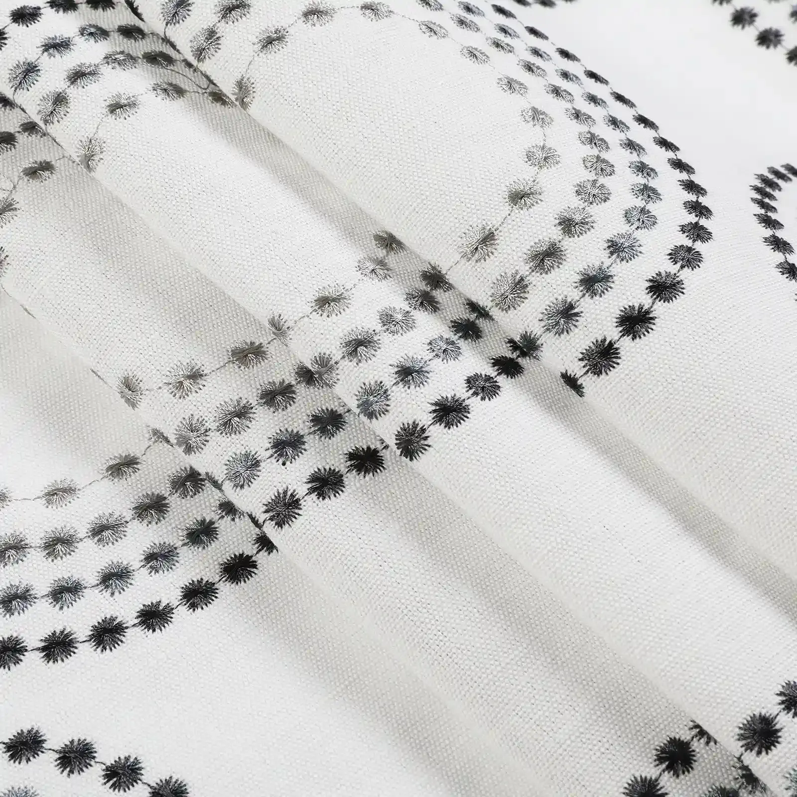 Linnea Linen Cotton Embroidered Curtain Pleated - Image 40