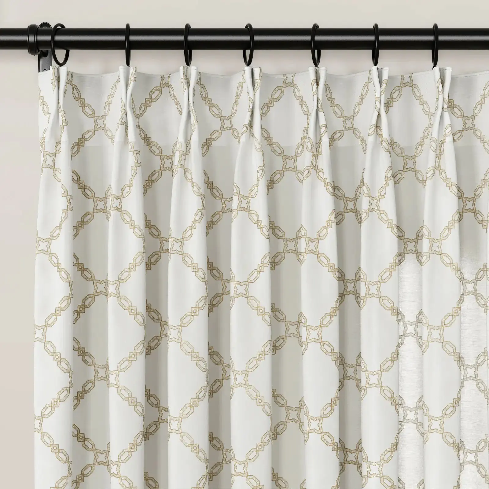 Linnea Linen Cotton Embroidered Curtain Pleated - Image 42
