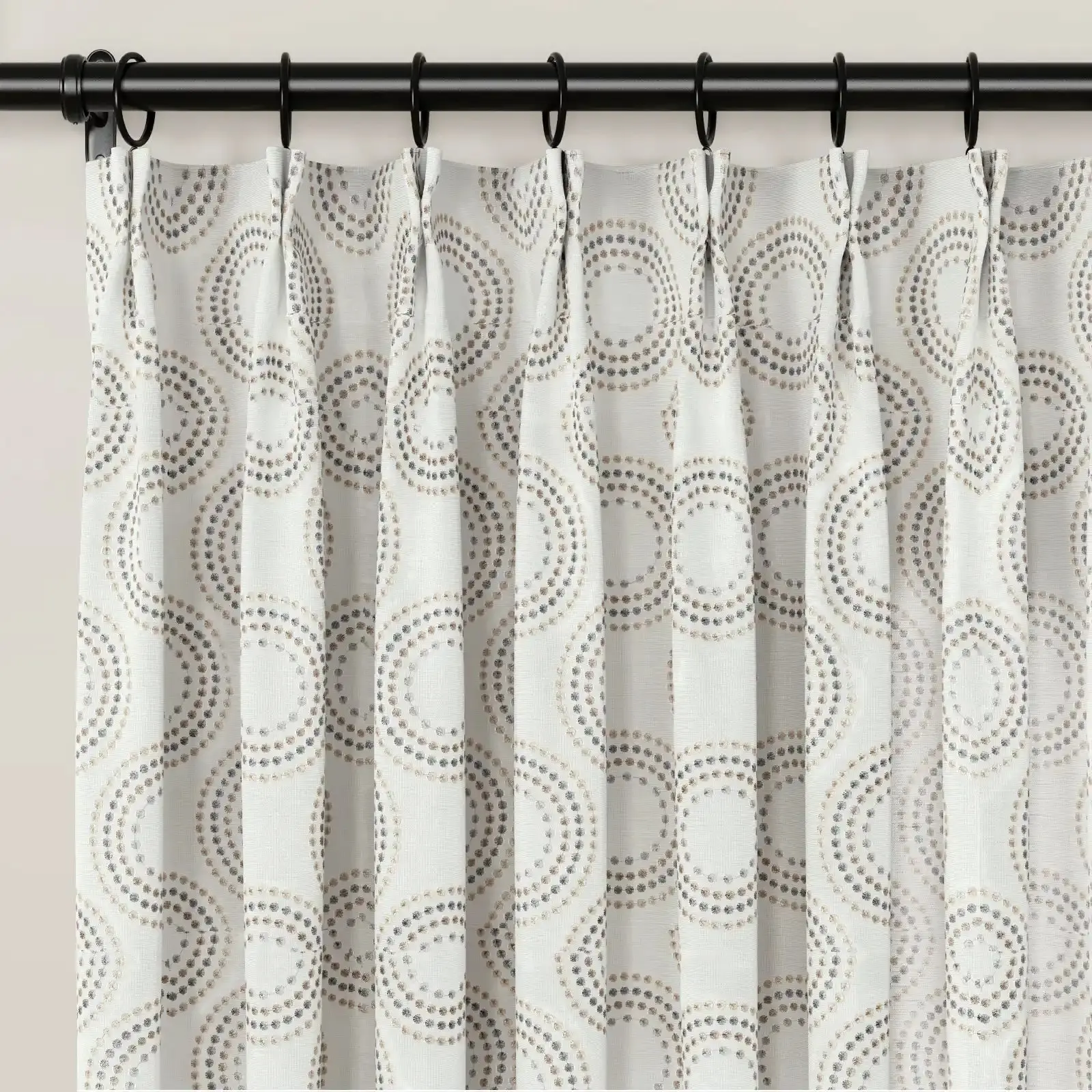 Linnea Linen Cotton Embroidered Curtain Pleated - Image 48