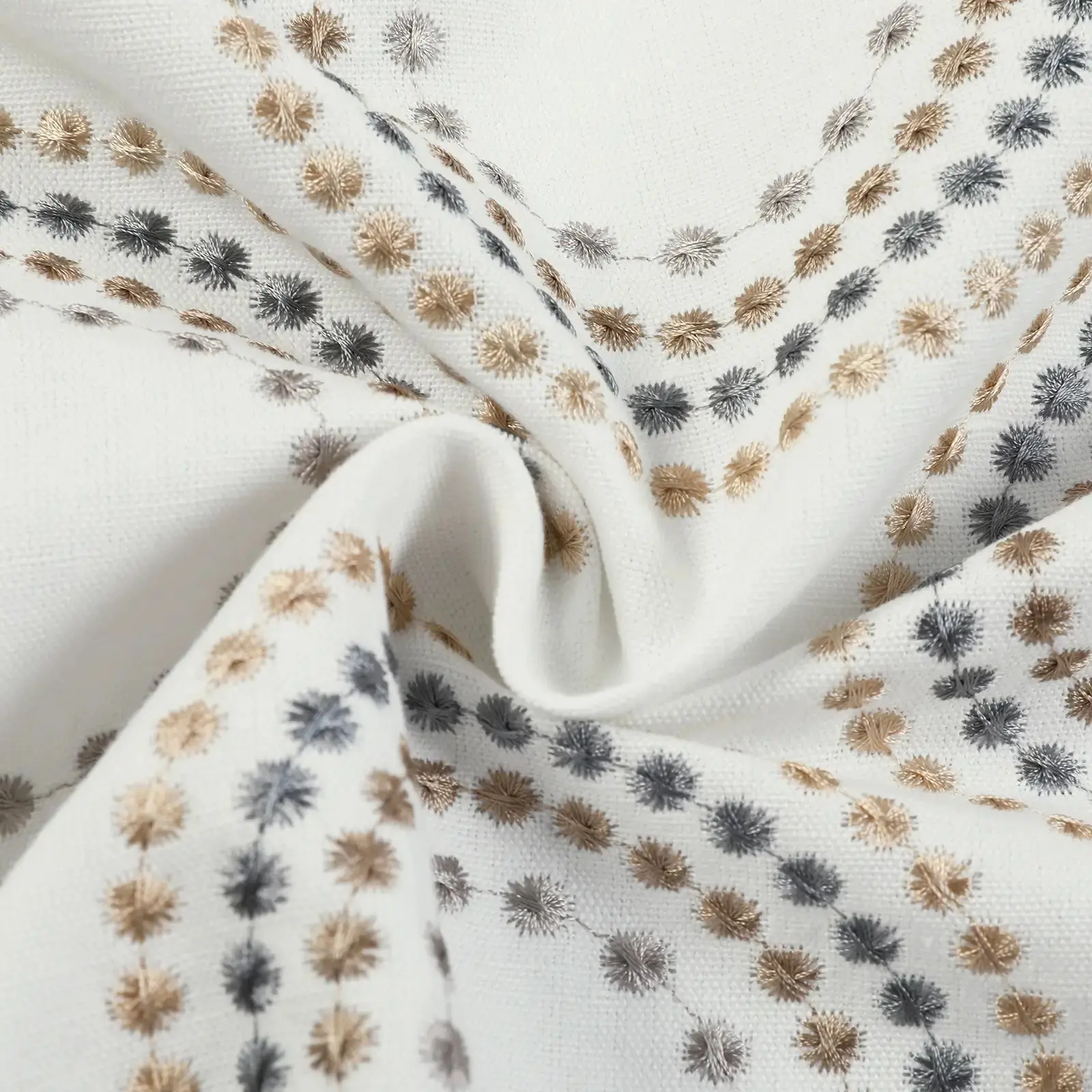 Linnea Linen Cotton Embroidered Curtain Pleated - Image 50