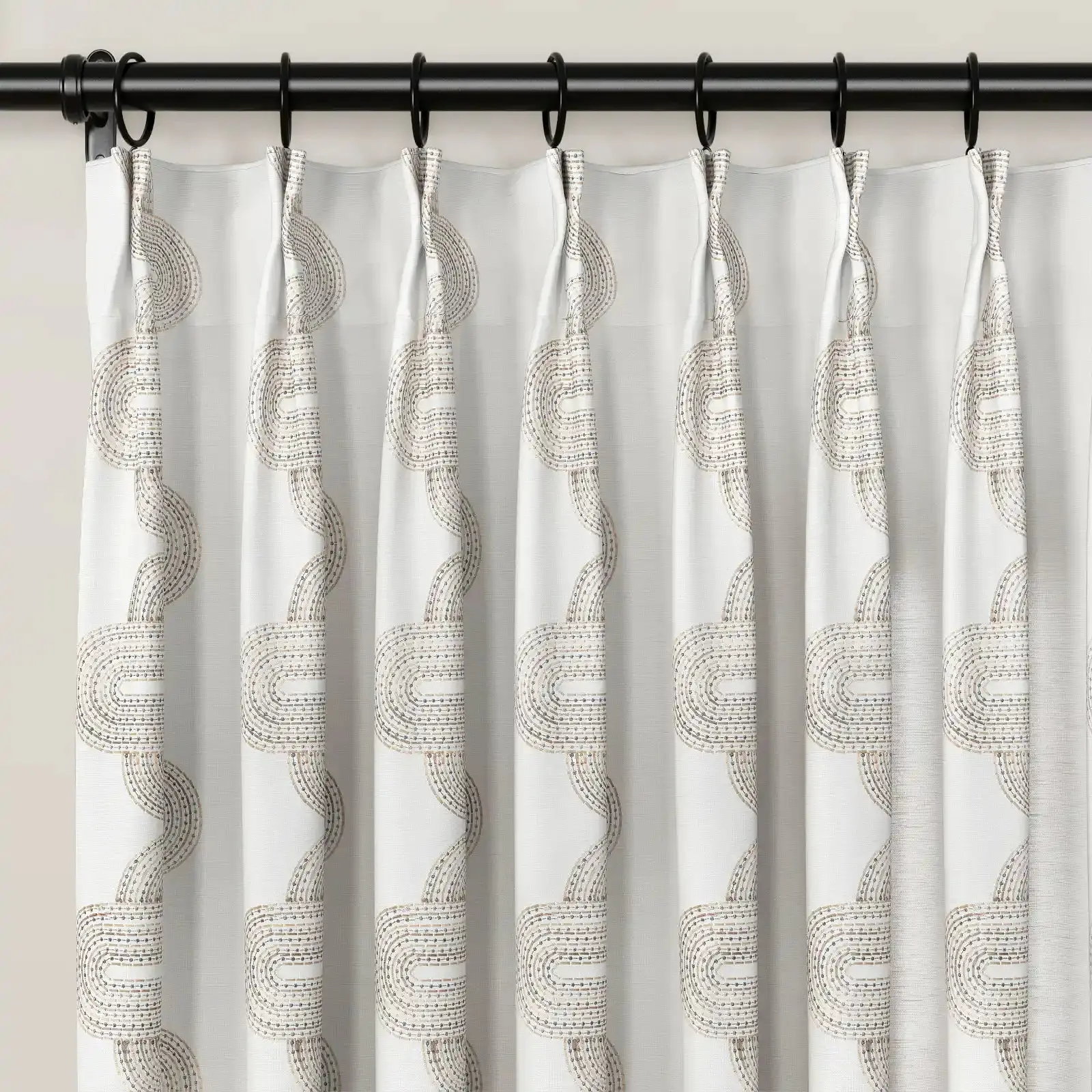 Linnea Linen Cotton Embroidered Curtain Pleated - Image 64