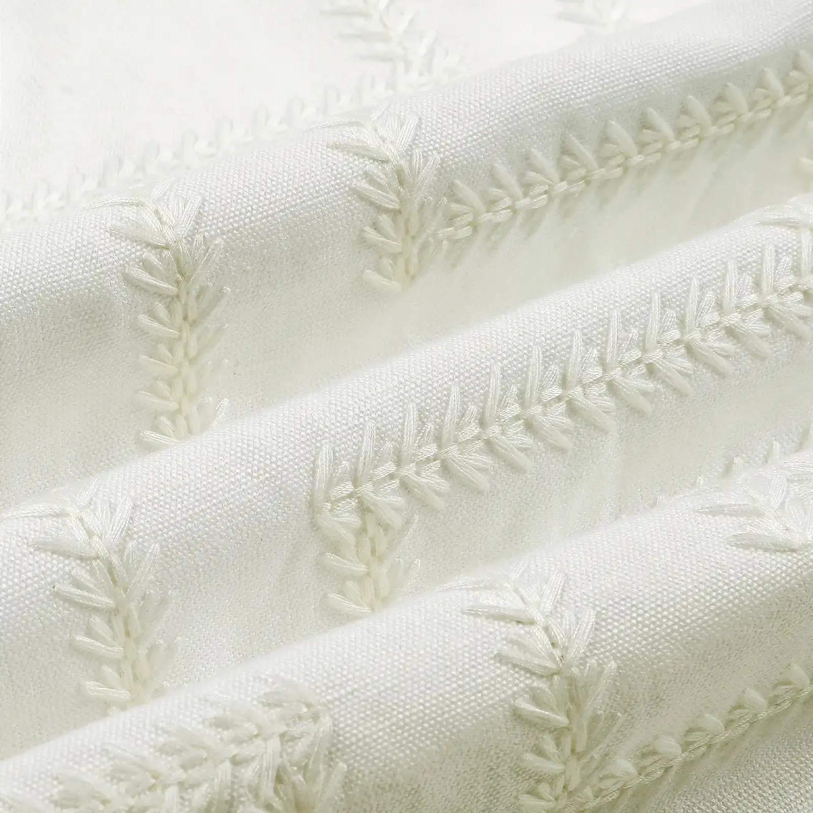 Linnea Linen Cotton Embroidered Curtain Pleated - Image 68