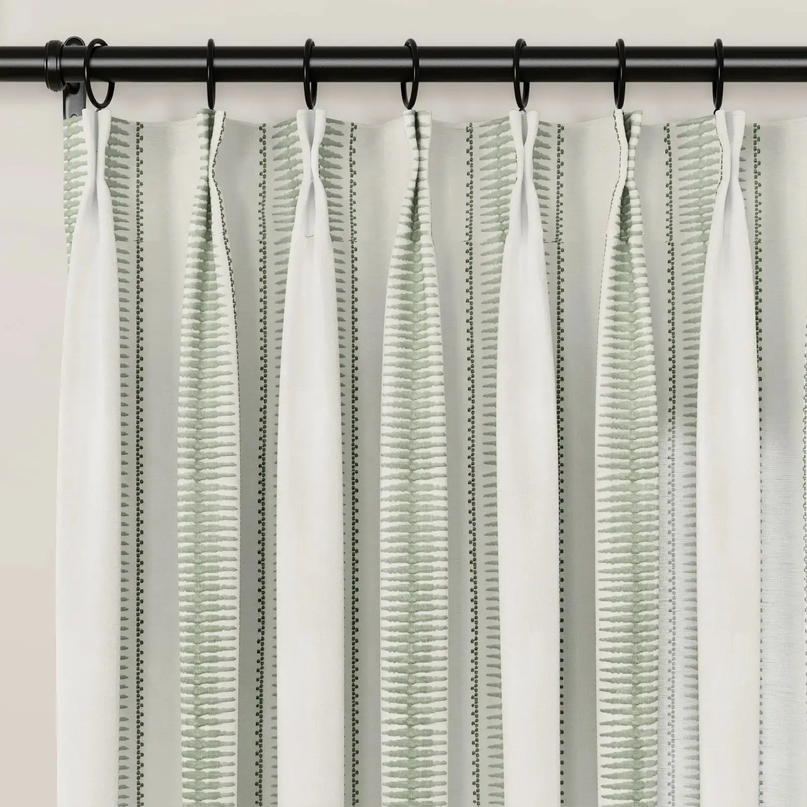 Linnea Linen Cotton Embroidered Curtain Pleated - Image 76