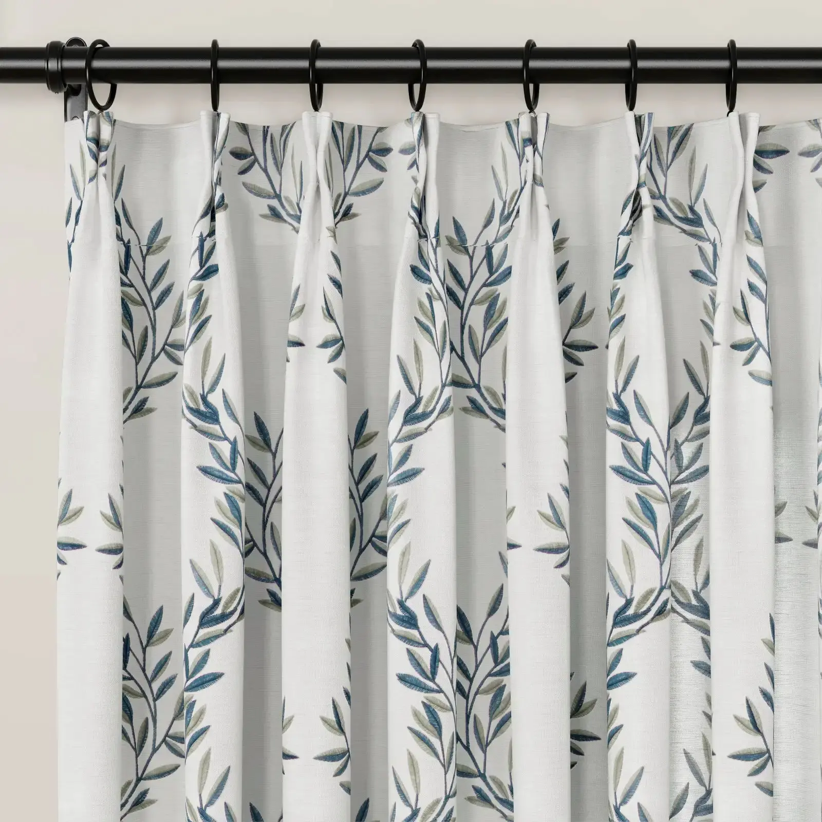 Linnea Linen Cotton Embroidered Curtain Pleated - Image 88