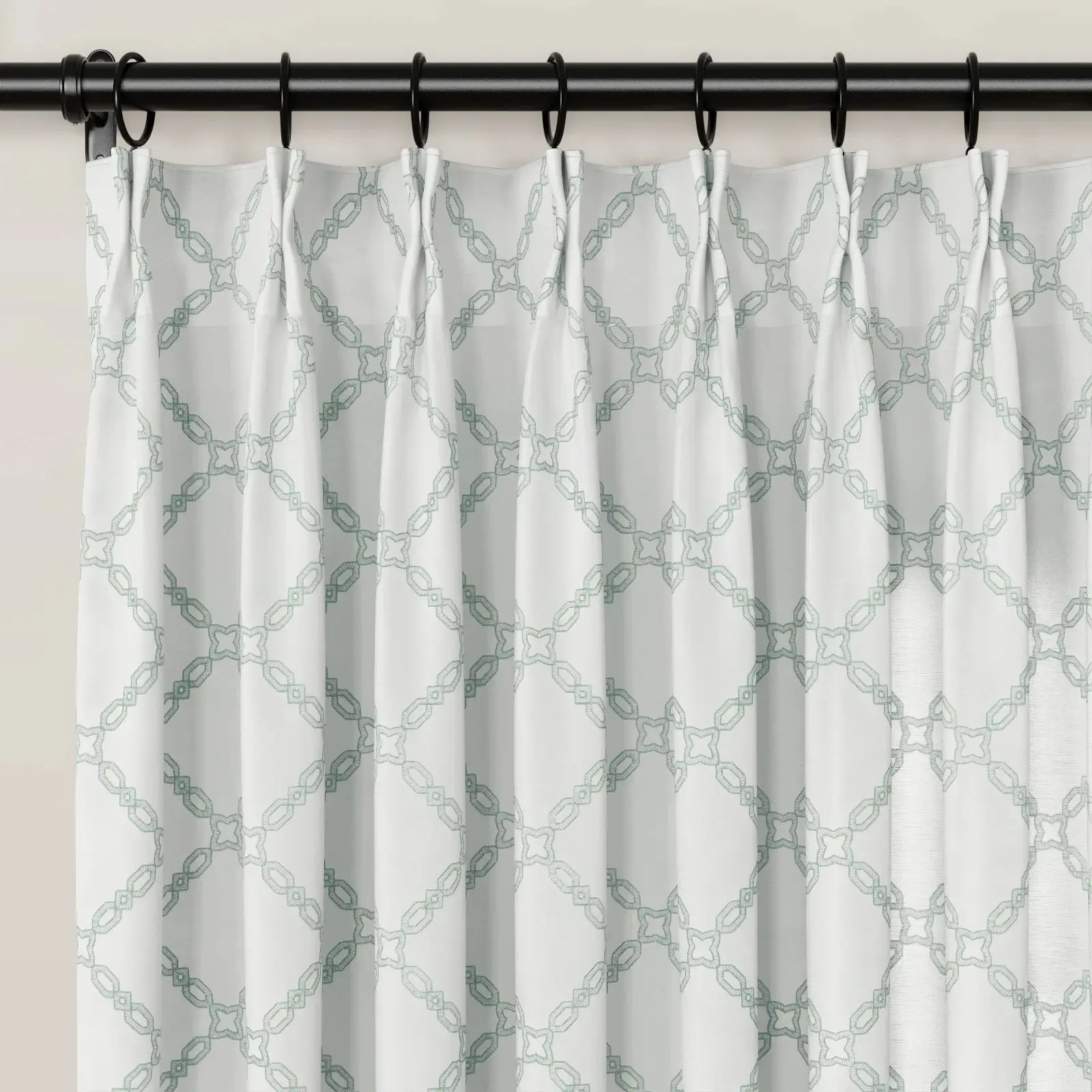 Linnea Linen Cotton Embroidered Curtain Pleated - Image 97