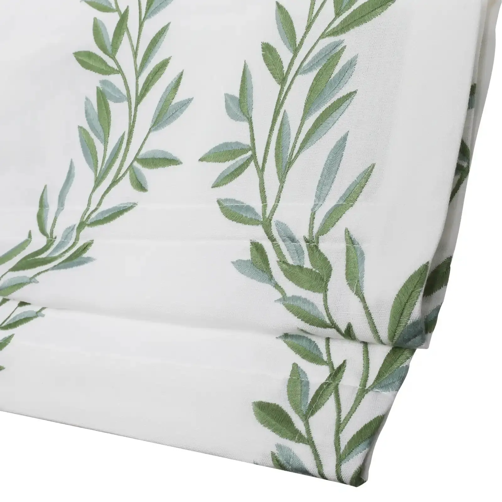 Linnea Linen Cotton Embroidered Roman Shade Cordless Plus Size - Image 86