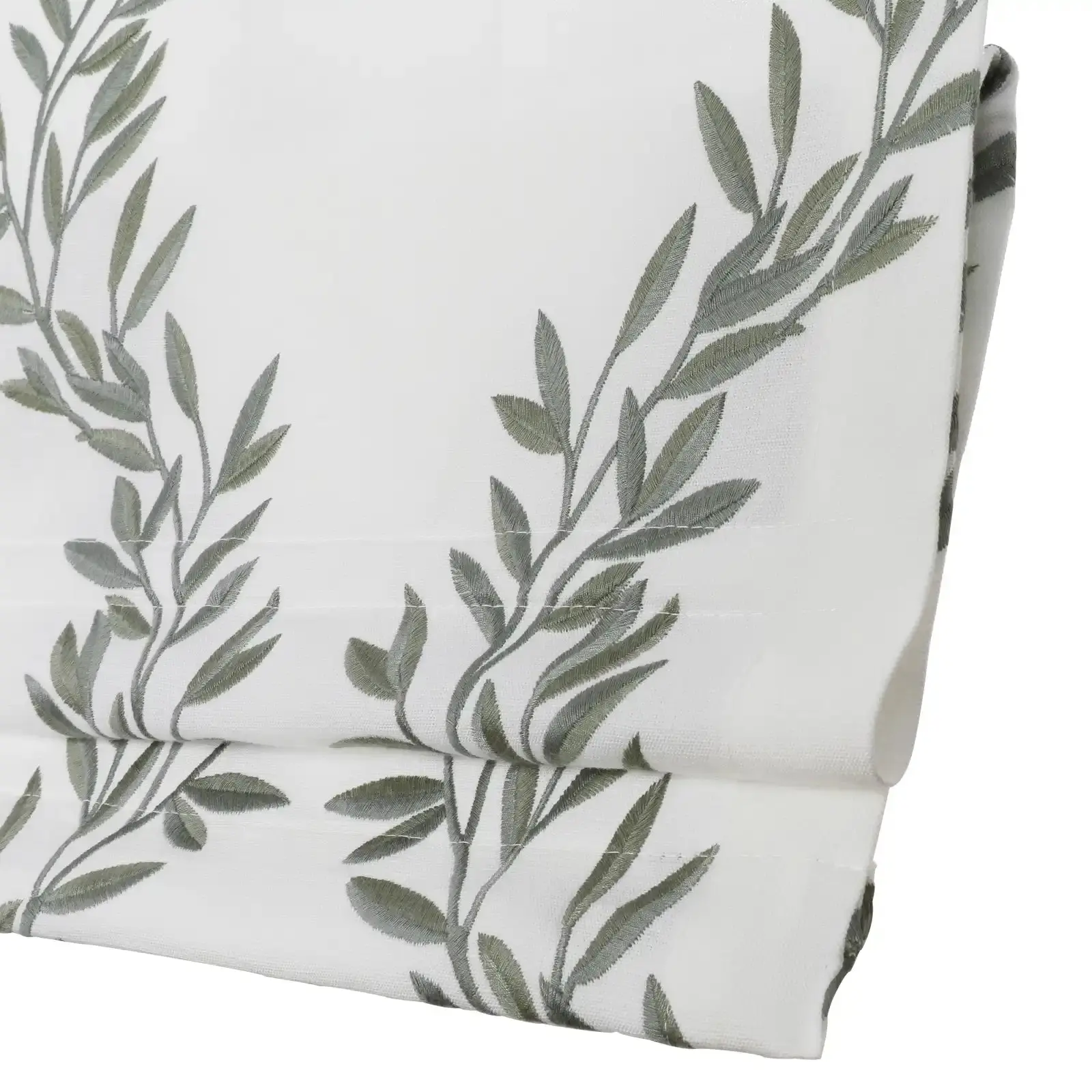 Linnea Linen Cotton Embroidered Roman Shade Cordless Plus Size - Image 90