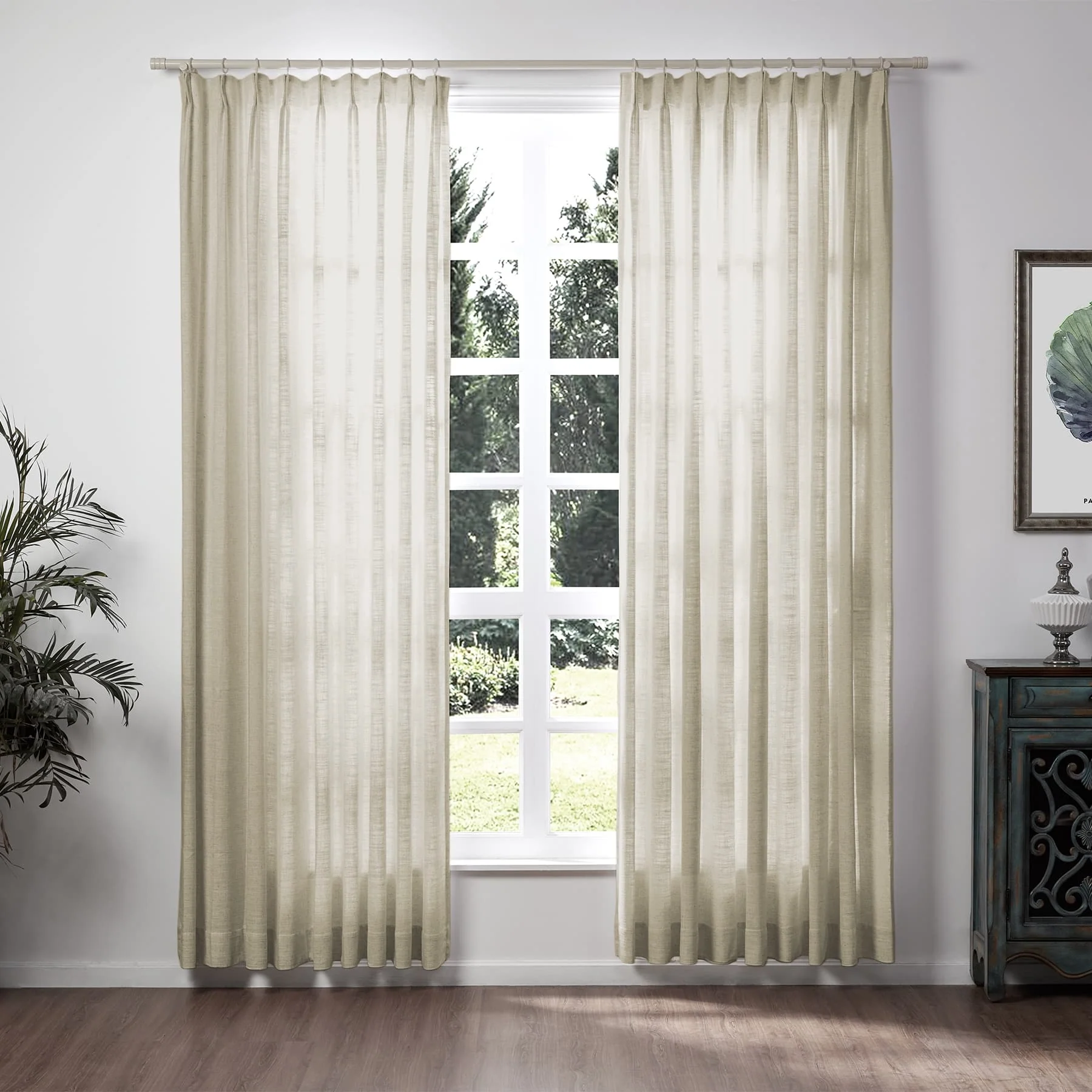 Liz Linen Extra Wide Curtains Pleated - Image 50