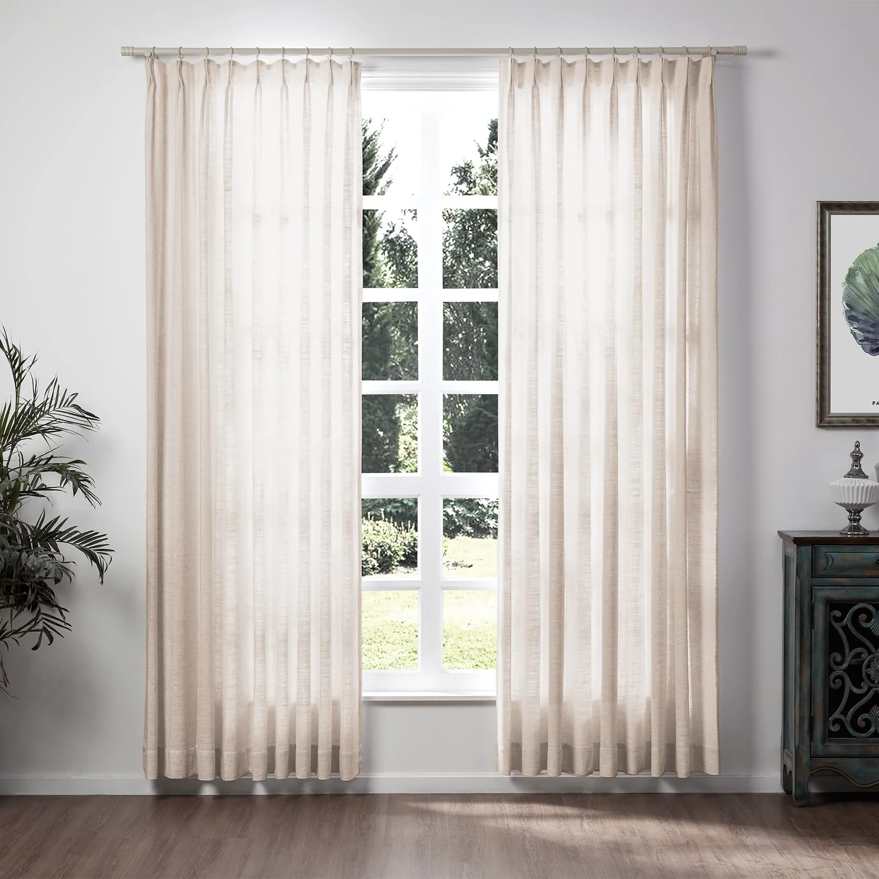 Liz Linen Extra Wide Curtains Pleated - Image 51