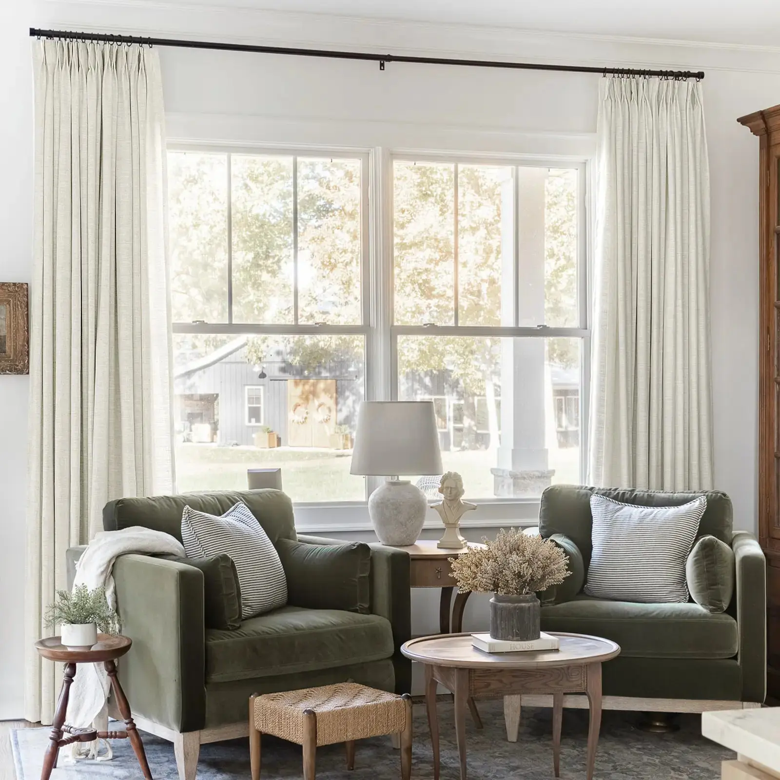 Liz Linen Pinch Pleat Ready Made Curtain with Blackout Thermal Lining - Image 11