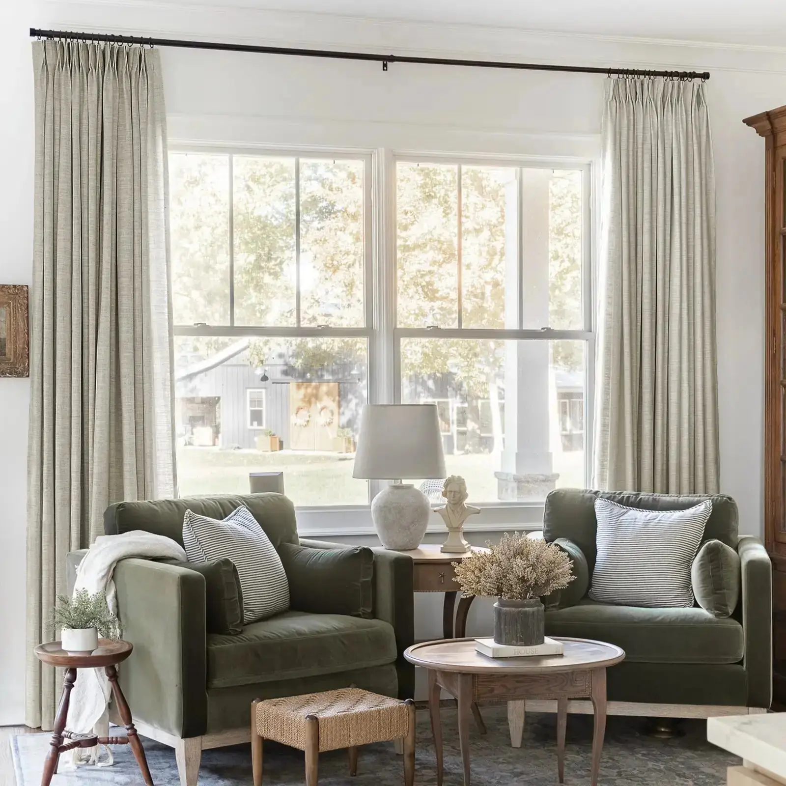 Liz Linen Ready Made Privacy Curtains Pinch Pleat Unlined - Image 31