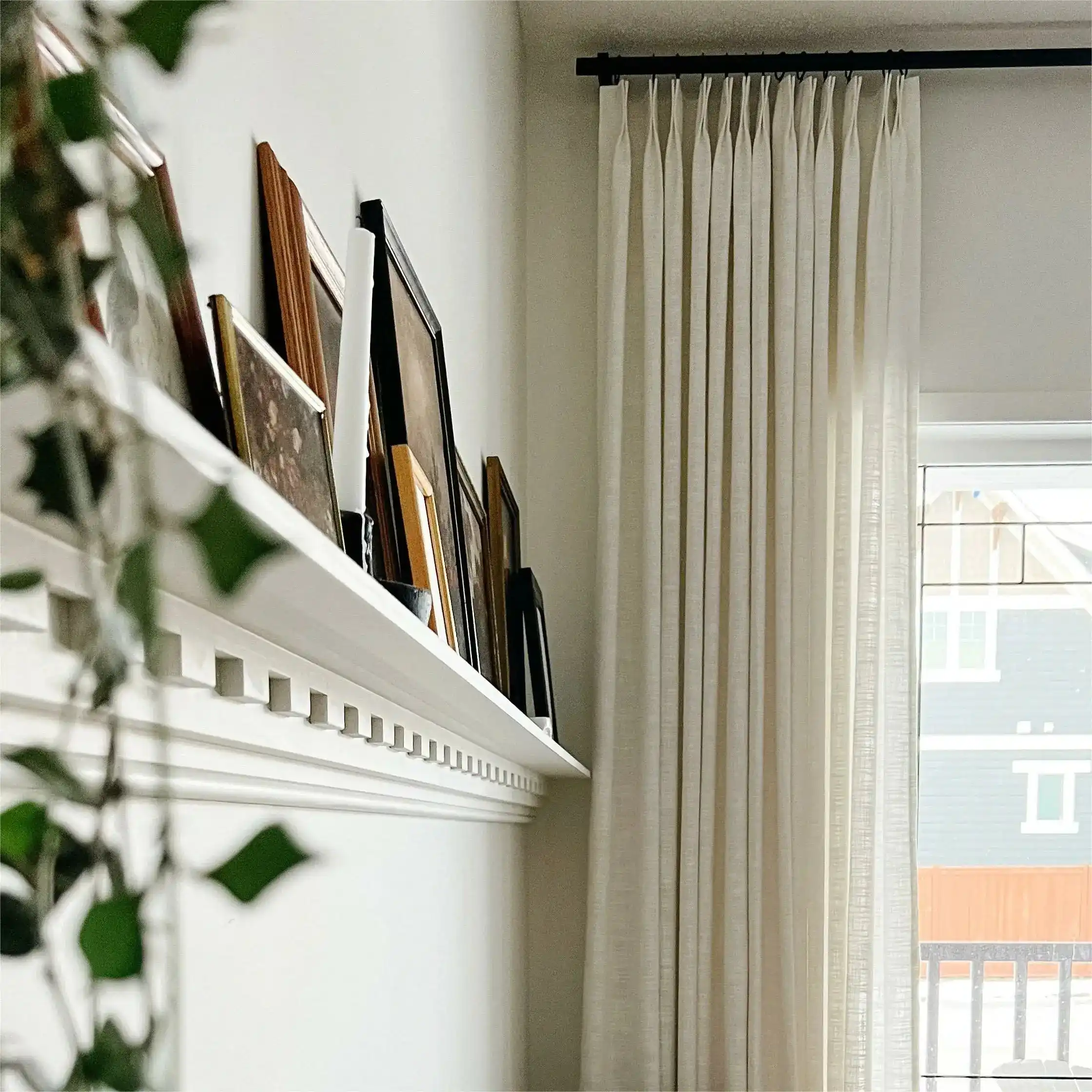 Liz Linen Drapery Pinch Pleat with Unlined - Ivory White - Image 6