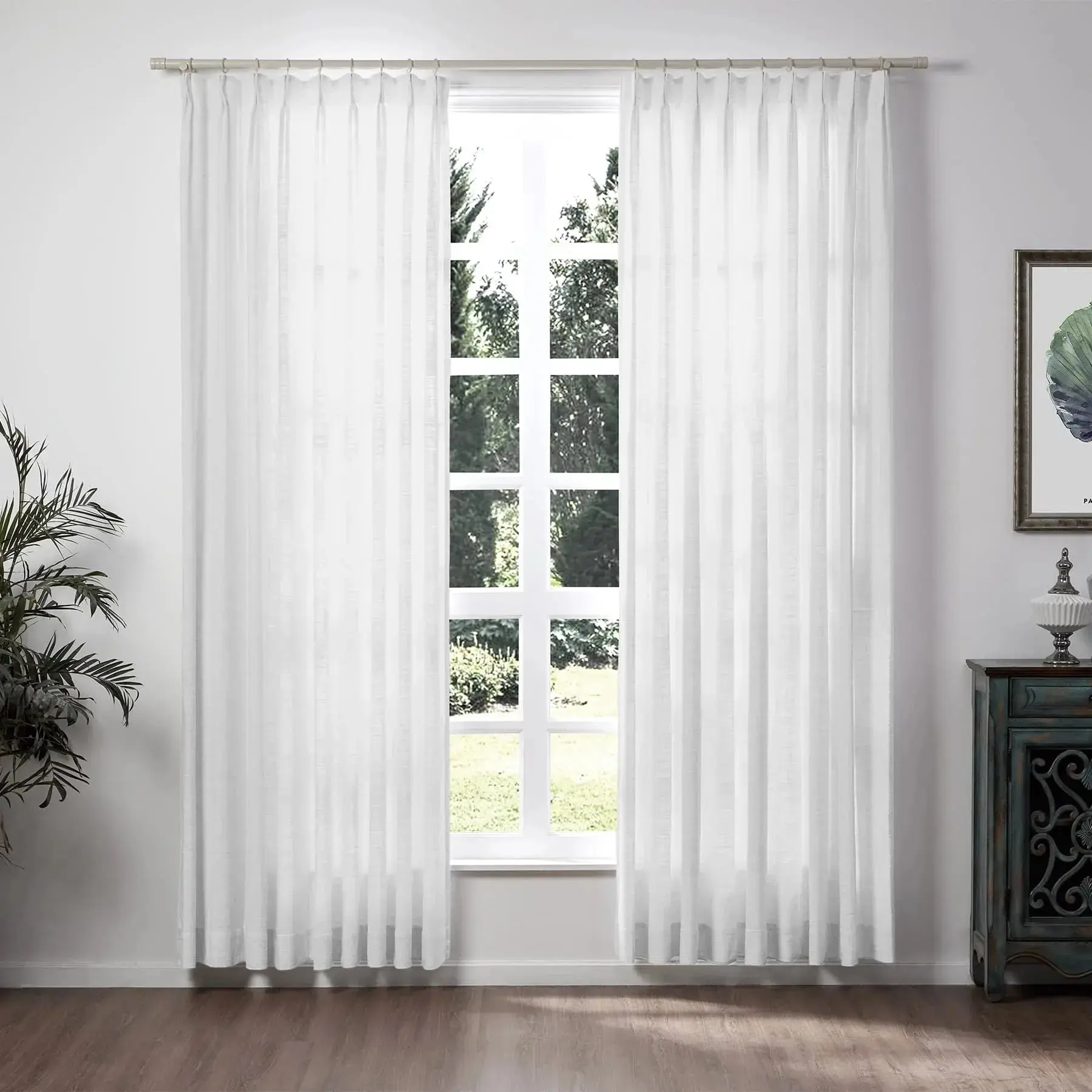 Liz Linen Ready Made Privacy Curtains Pinch Pleat Unlined - Image 56