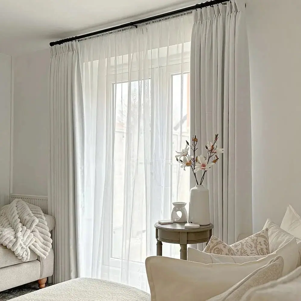 Liz Linen Ready Made Privacy Curtains Pinch Pleat Unlined - Image 57