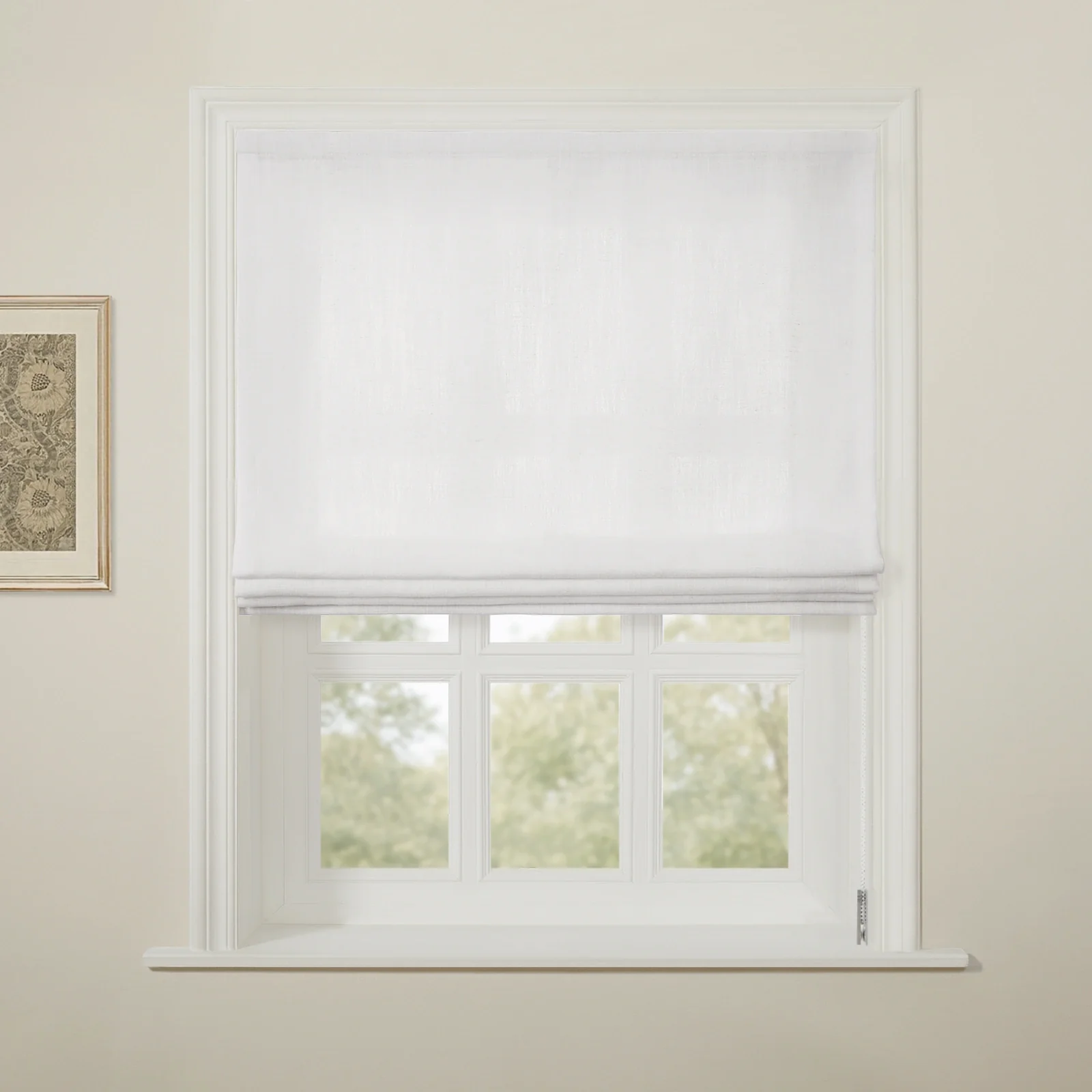 Liz Linen Flat Roman Shade Cord Lift - Image 11
