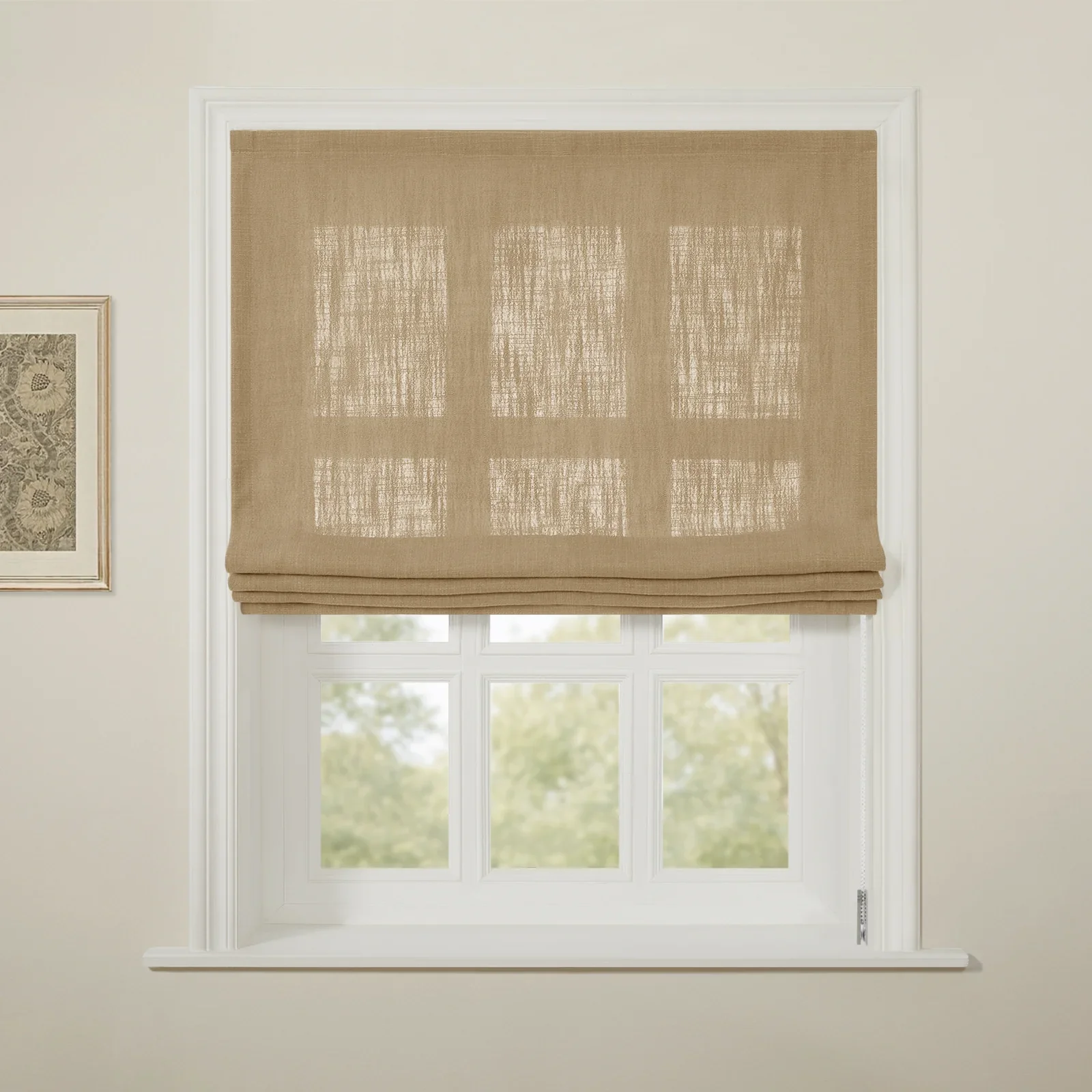 Liz Linen Flat Roman Shade Cord Lift - Image 111