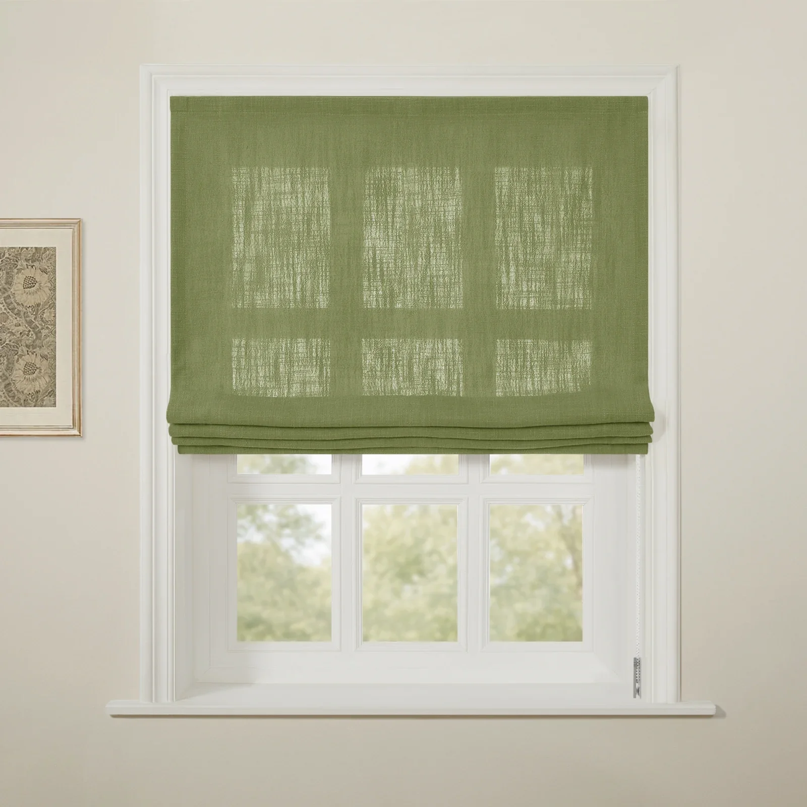 Liz Linen Flat Roman Shade Cord Lift - Image 123